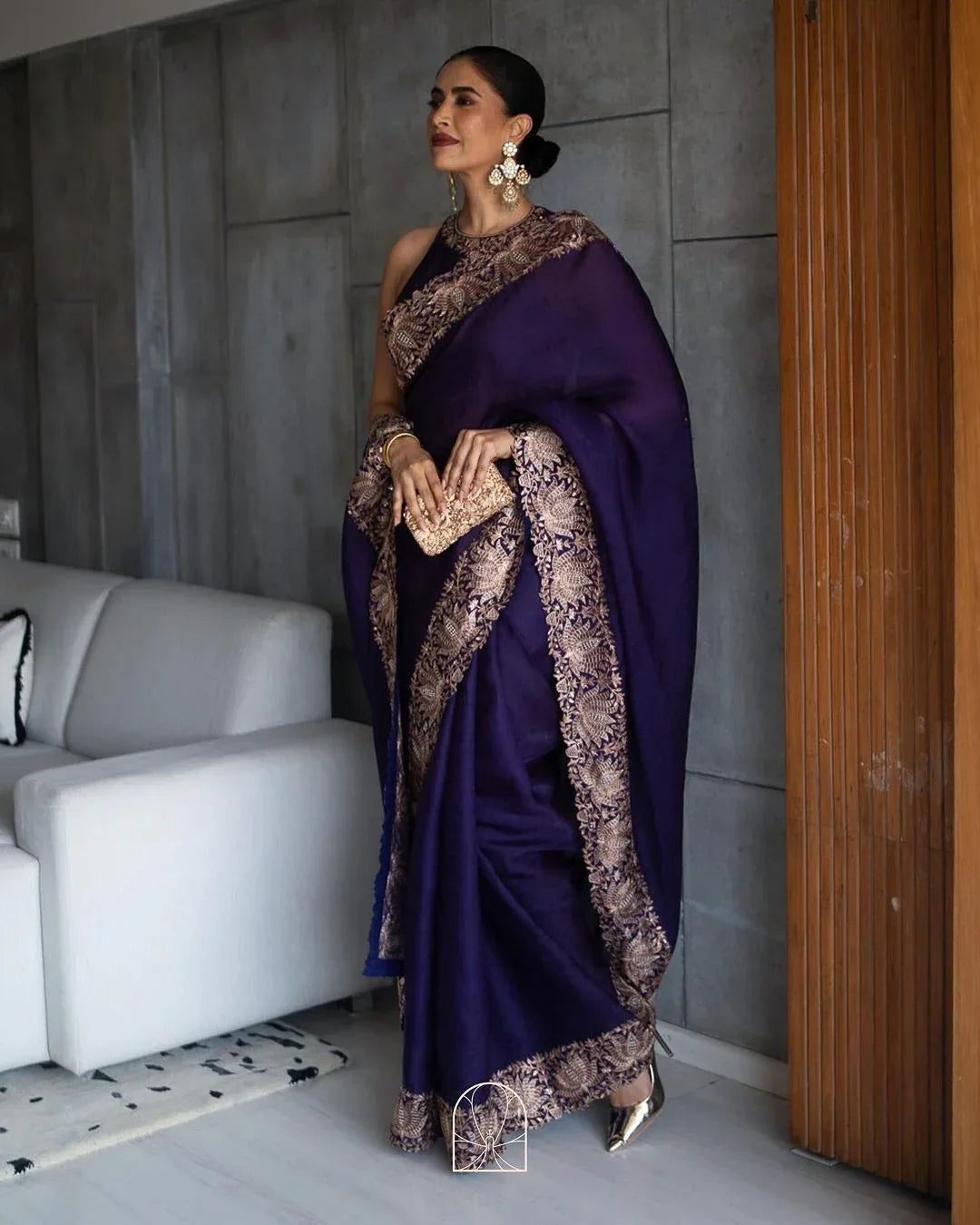Beautiful Designer Heavy Berberry Silk Sequence Saree