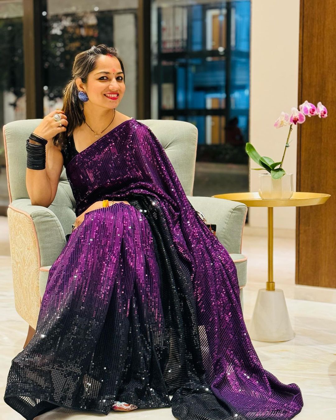 Beautiful Designer Heavy Georgette Exclusive Sequanc Saree