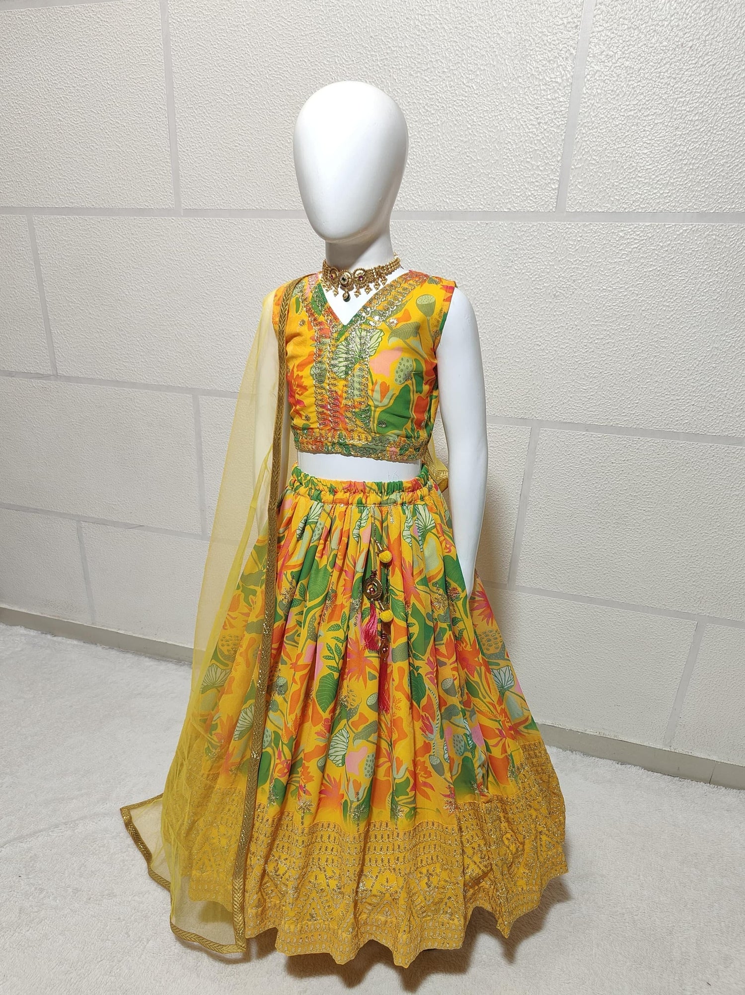Beautiful Designer Summer Special Georgette Kids Lehenga Choli