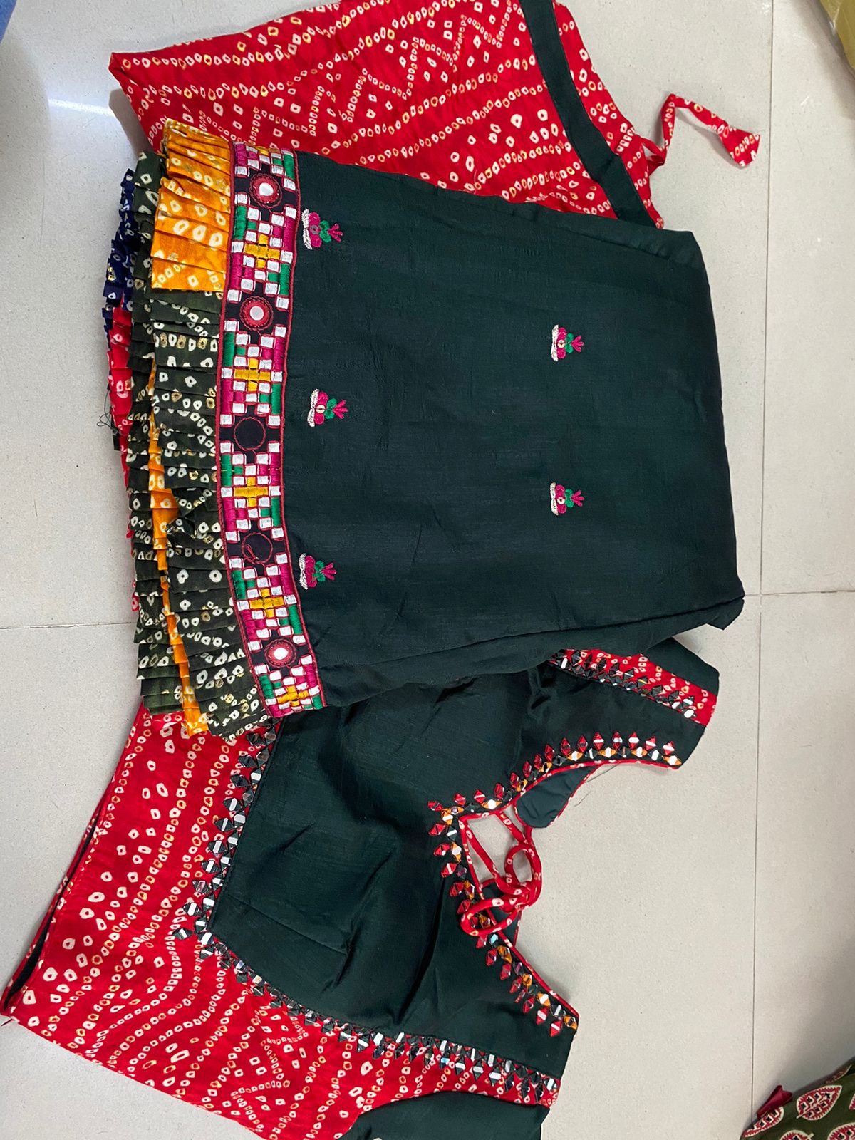 Beautiful Navratri Traditional Pure Silk Original Mirror Work Chaniya Choli