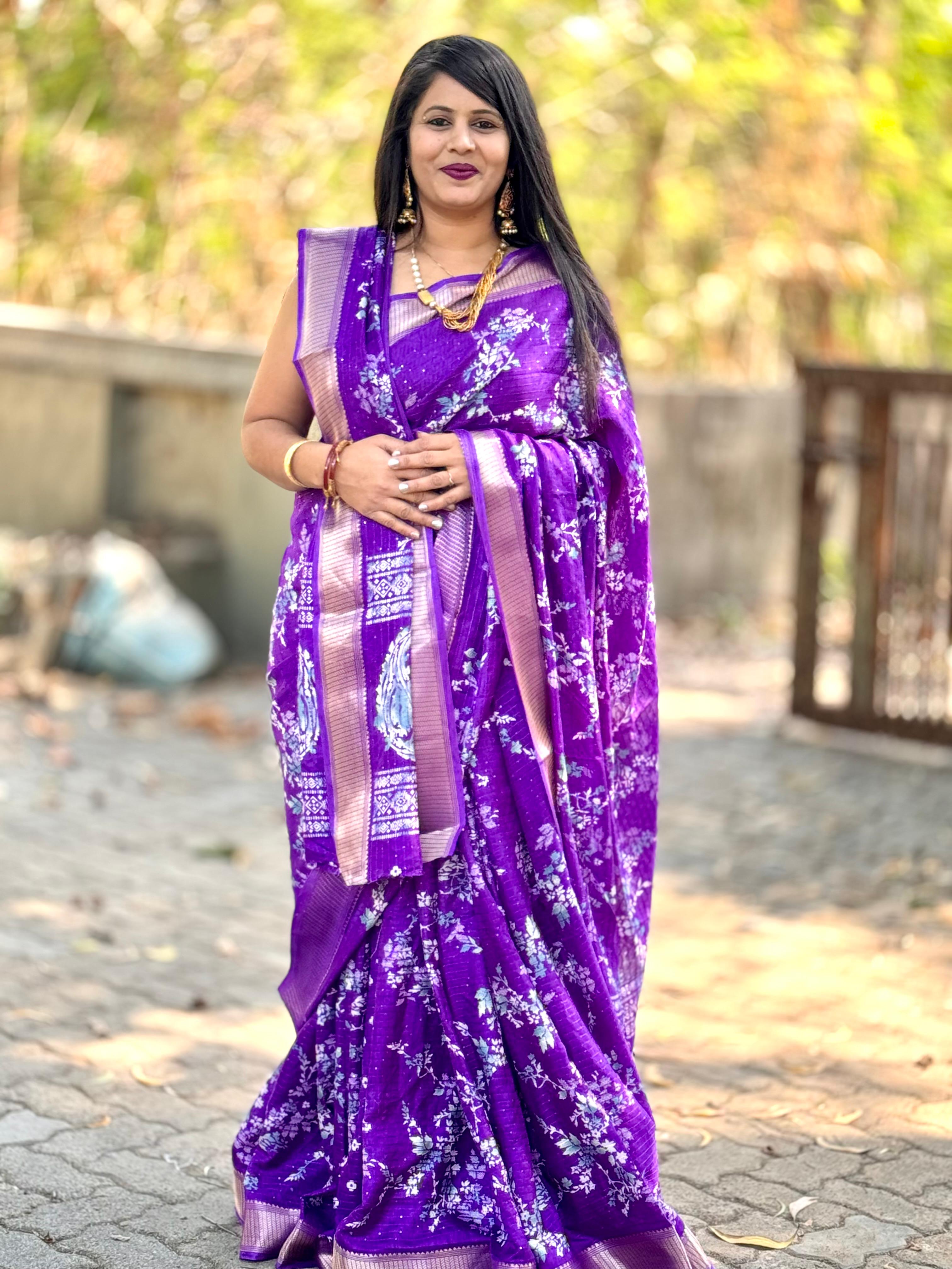 Beautiful Designer Occasion Wear Pure Dola Silk Saree