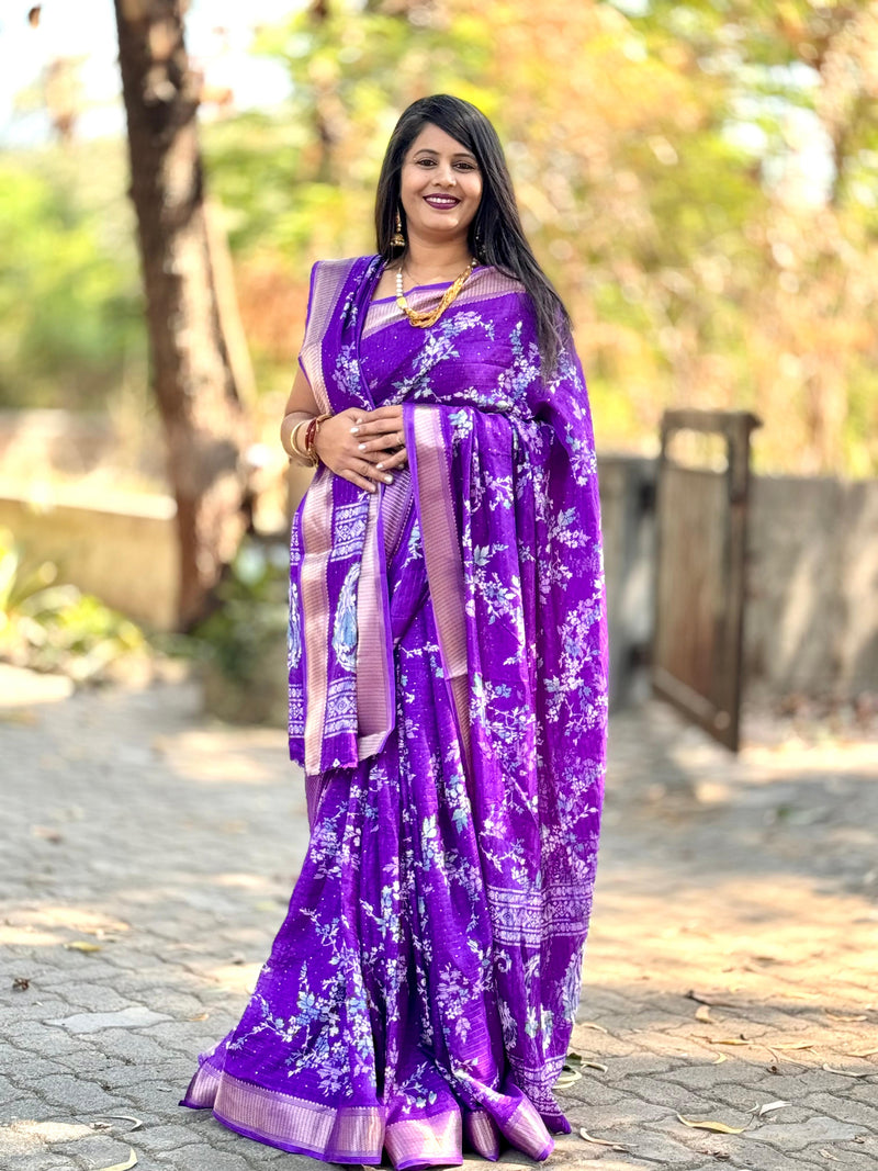 Beautiful Designer Occasion Wear Pure Dola Silk Saree