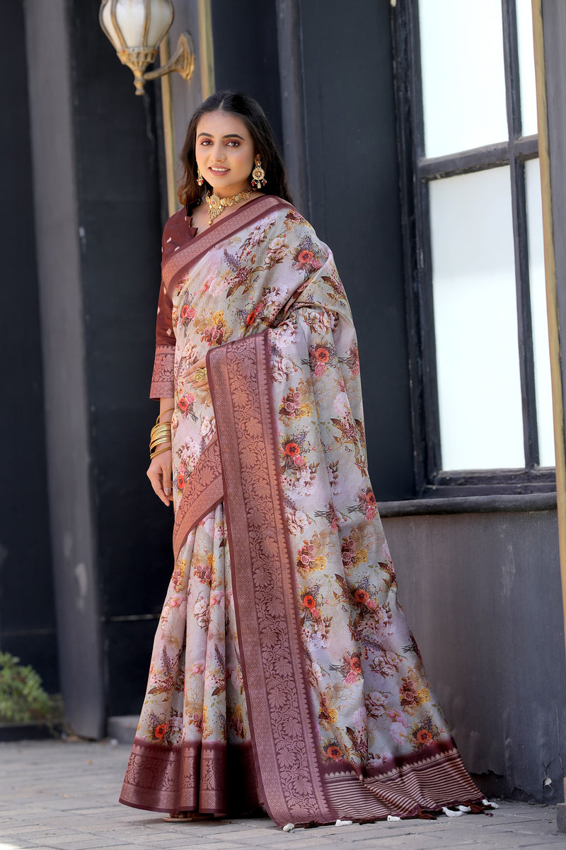 Beautiful Designer Occasion Wear Pure Dola Silk Saree