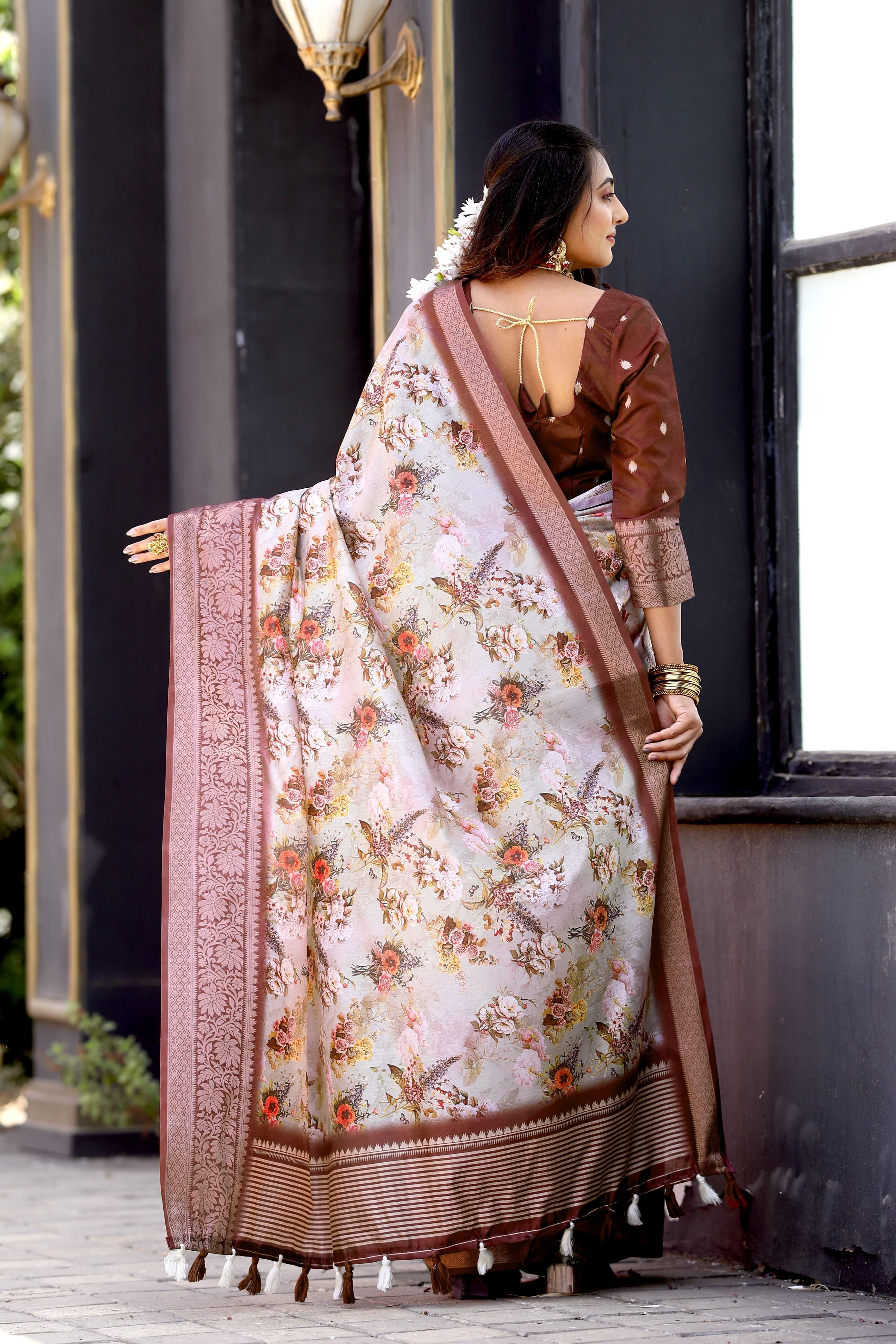 Beautiful Designer Occasion Wear Pure Dola Silk Saree