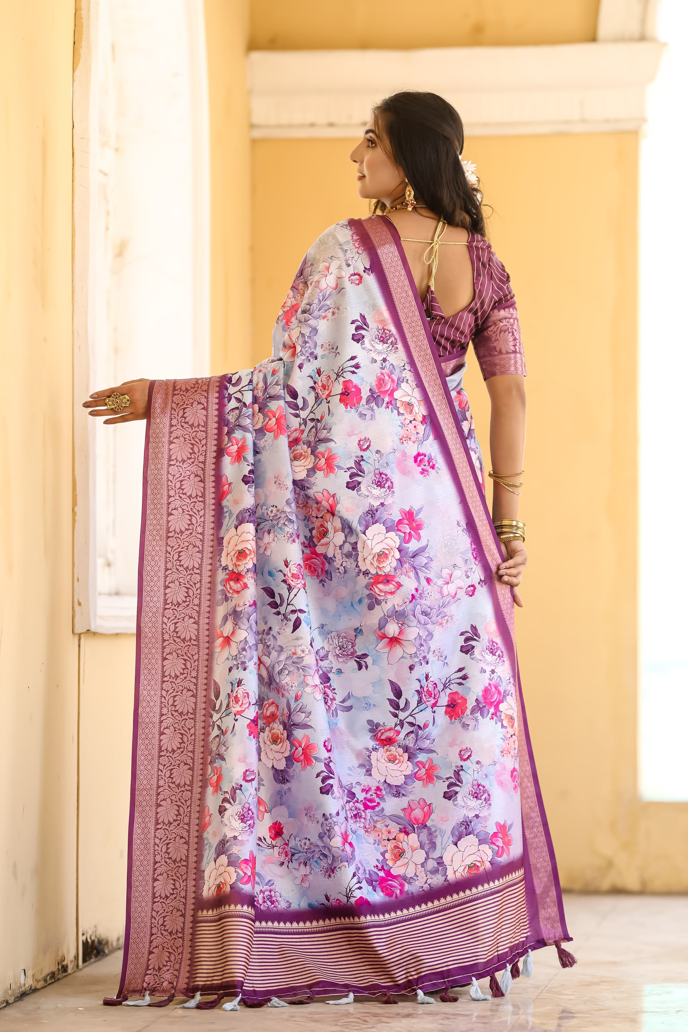 Beautiful Designer Occasion Wear Pure Dola Silk Saree