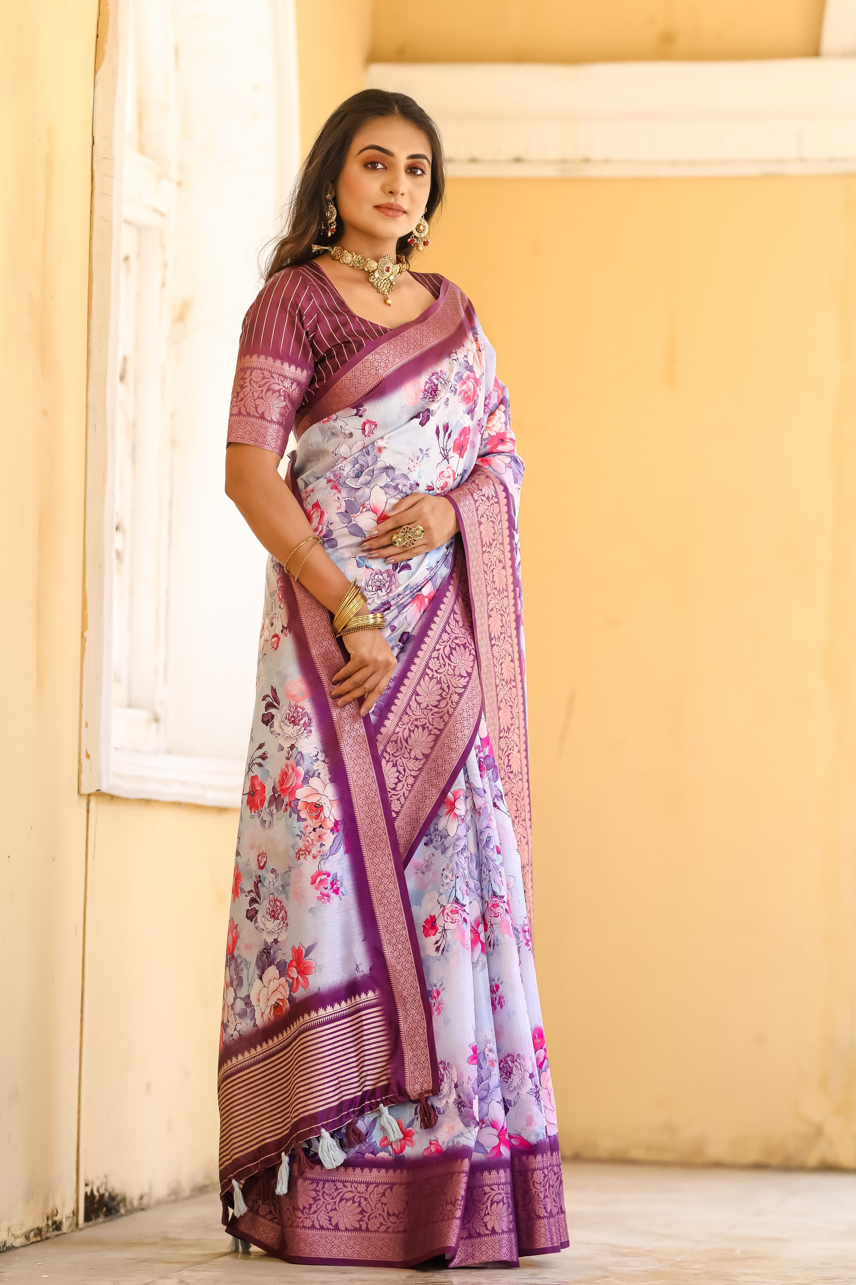 Beautiful Designer Occasion Wear Pure Dola Silk Saree