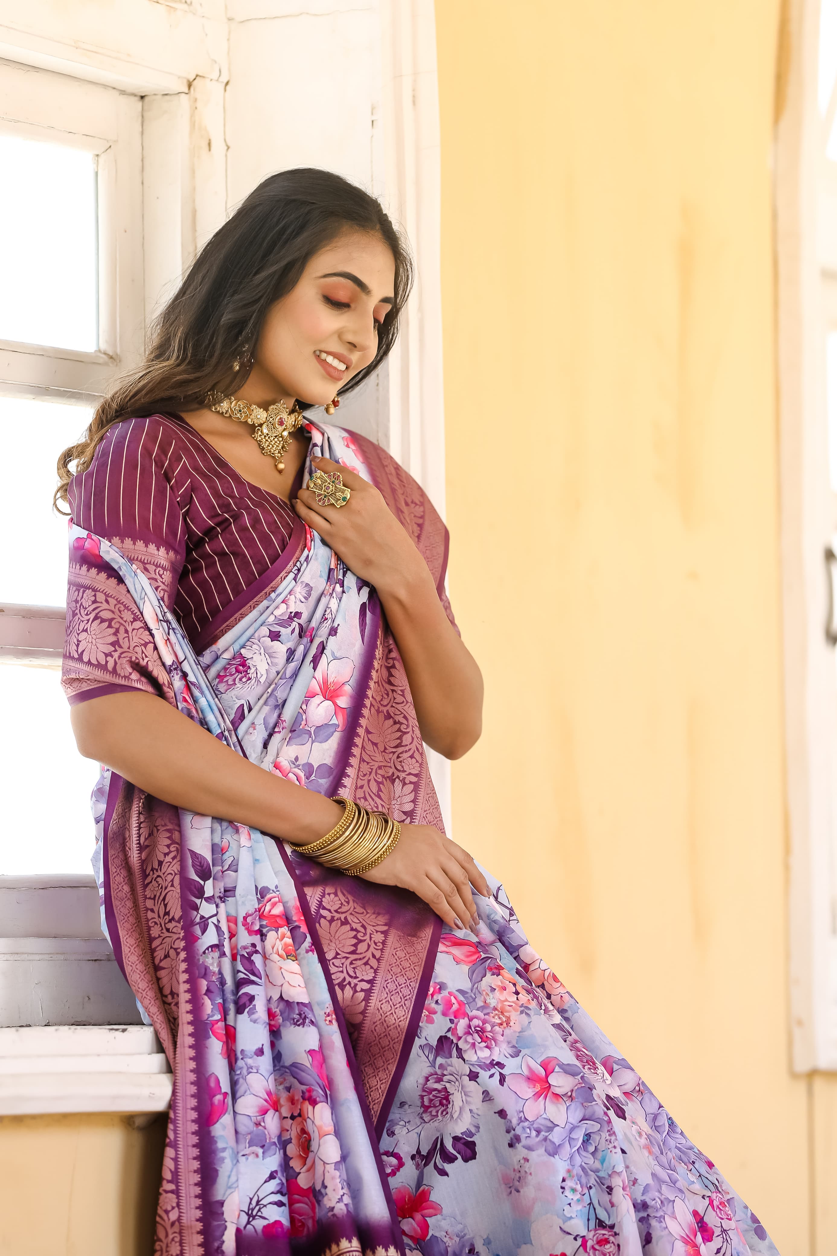 Beautiful Designer Occasion Wear Pure Dola Silk Saree