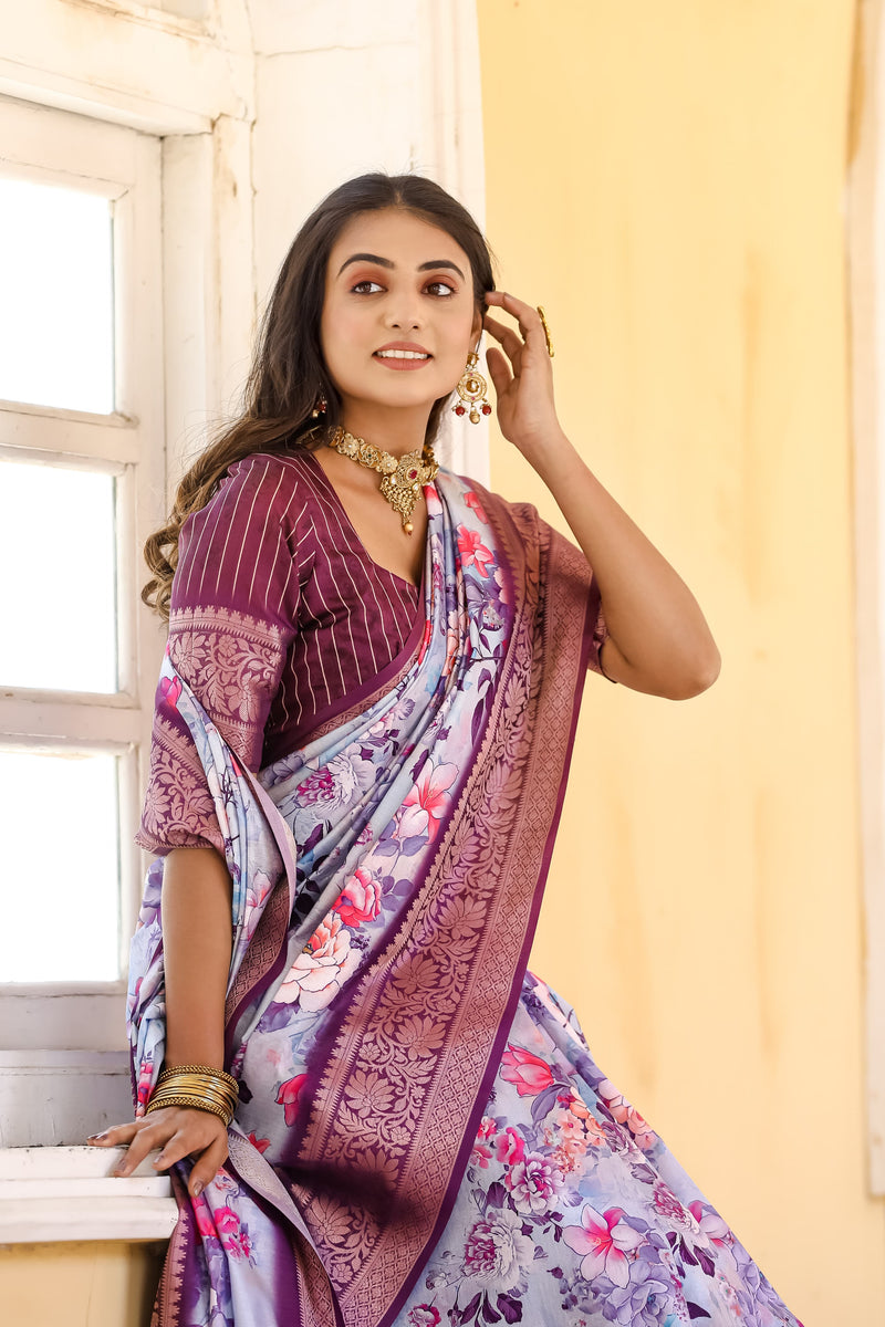 Beautiful Designer Occasion Wear Pure Dola Silk Saree