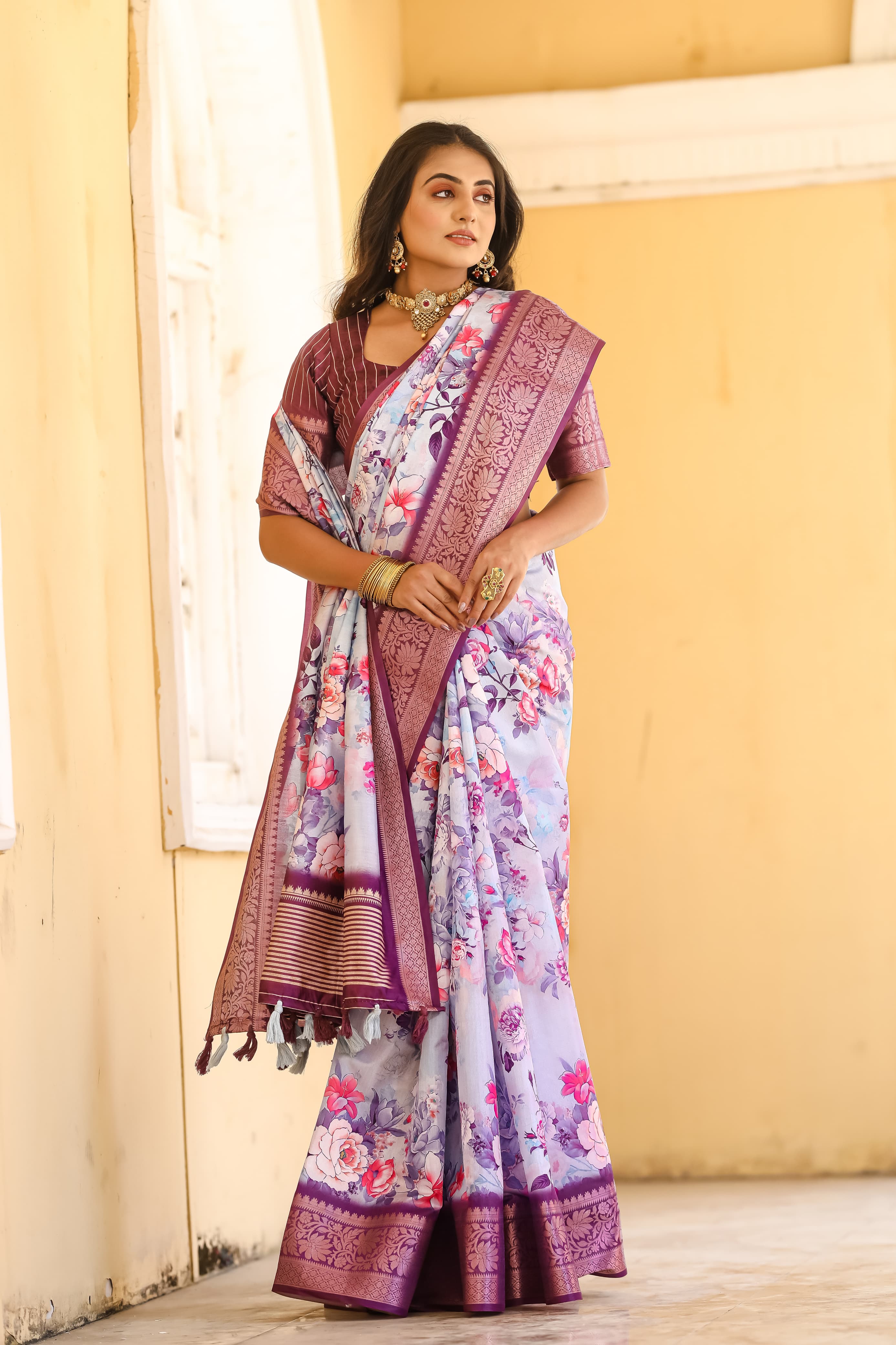 Beautiful Designer Occasion Wear Pure Dola Silk Saree