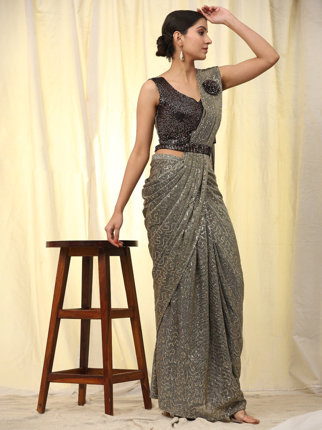 Beautiful Designer Party Wear Ready To Wear Saree
