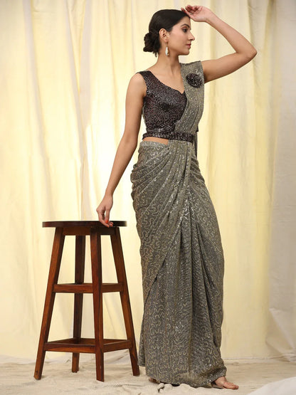 Beautiful Designer Party Wear Ready To Wear Saree