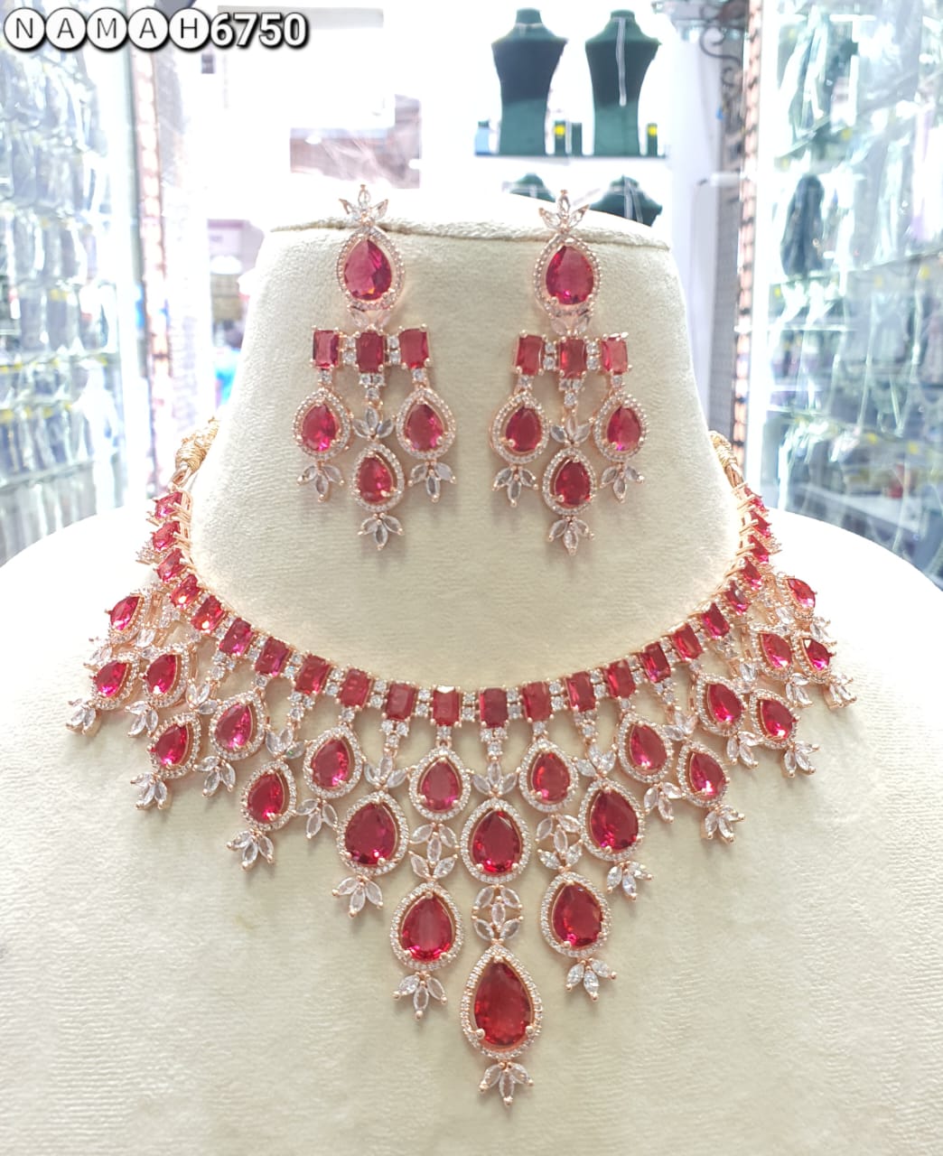 Jewelry Set Red Diamond Set Buy SET Red Diamond Necklace, Earring