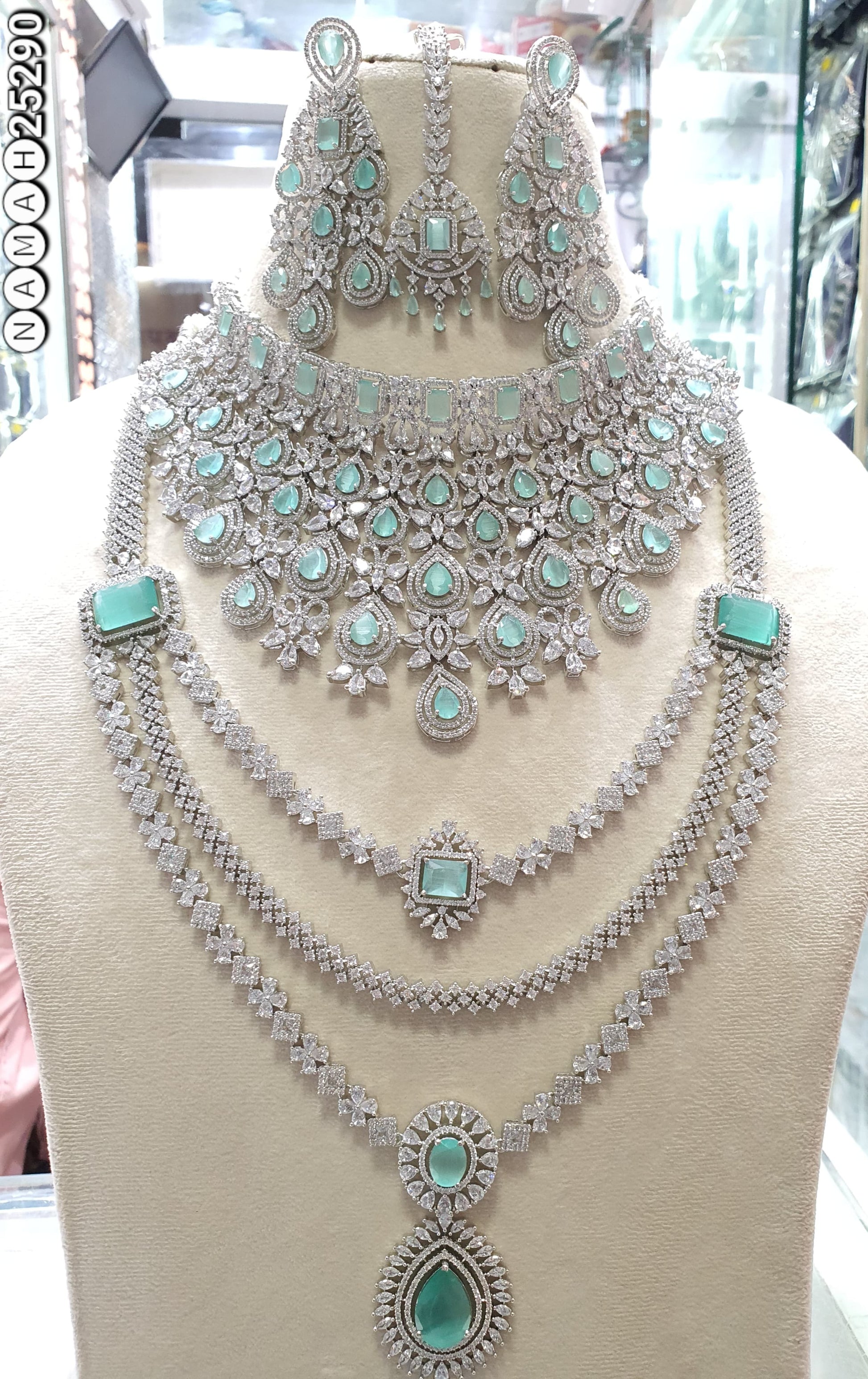 Bridal Jewellery Set Imitation Diamond Jewellery American Diamond Necklace Set In Imitation Jewellery Elegant Wedding