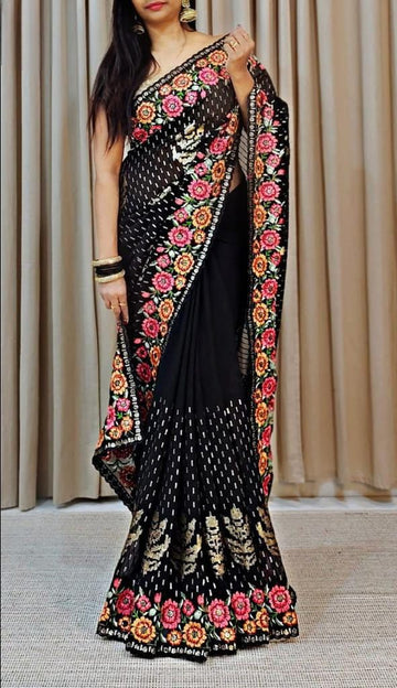 Georgette Sequence Saree