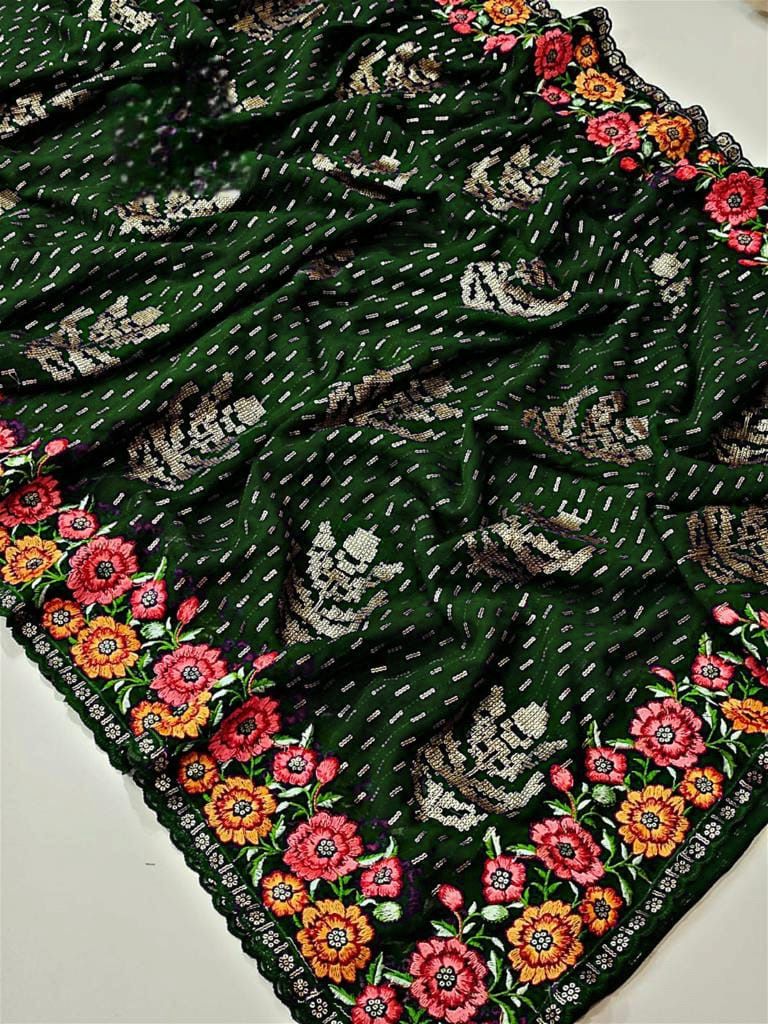 Beautiful Designer Soft Georgette Sequence Saree
