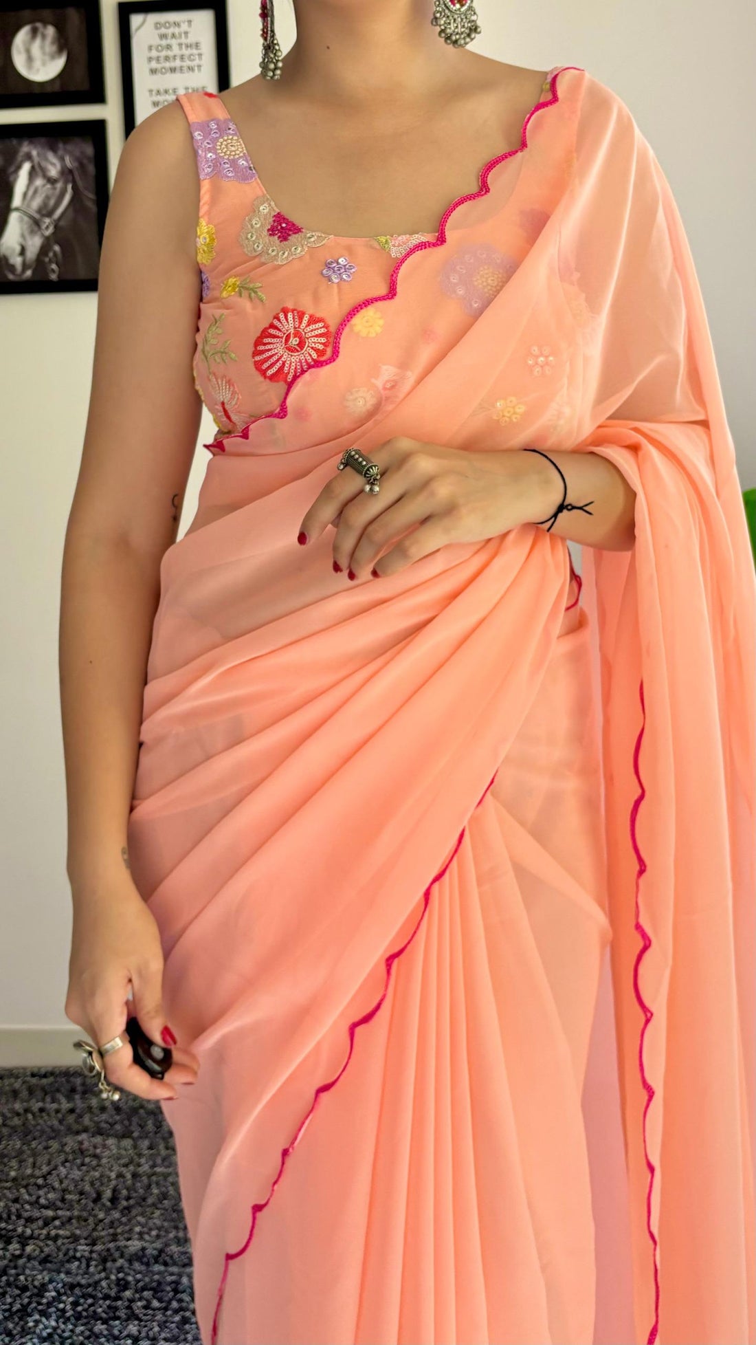 Beautiful Designer Soft Georgette with Sequence Saree