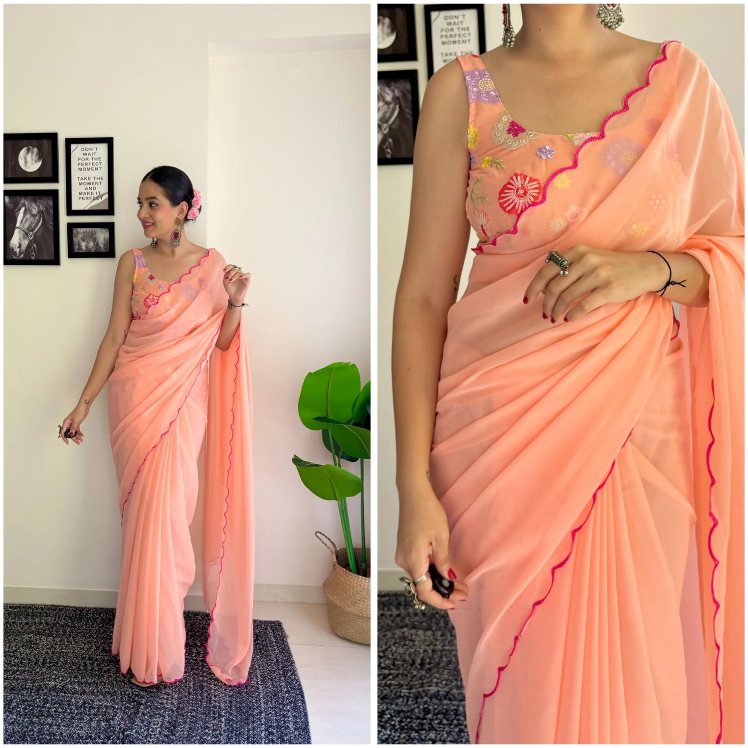 Beautiful Designer Soft Georgette with Sequence Saree