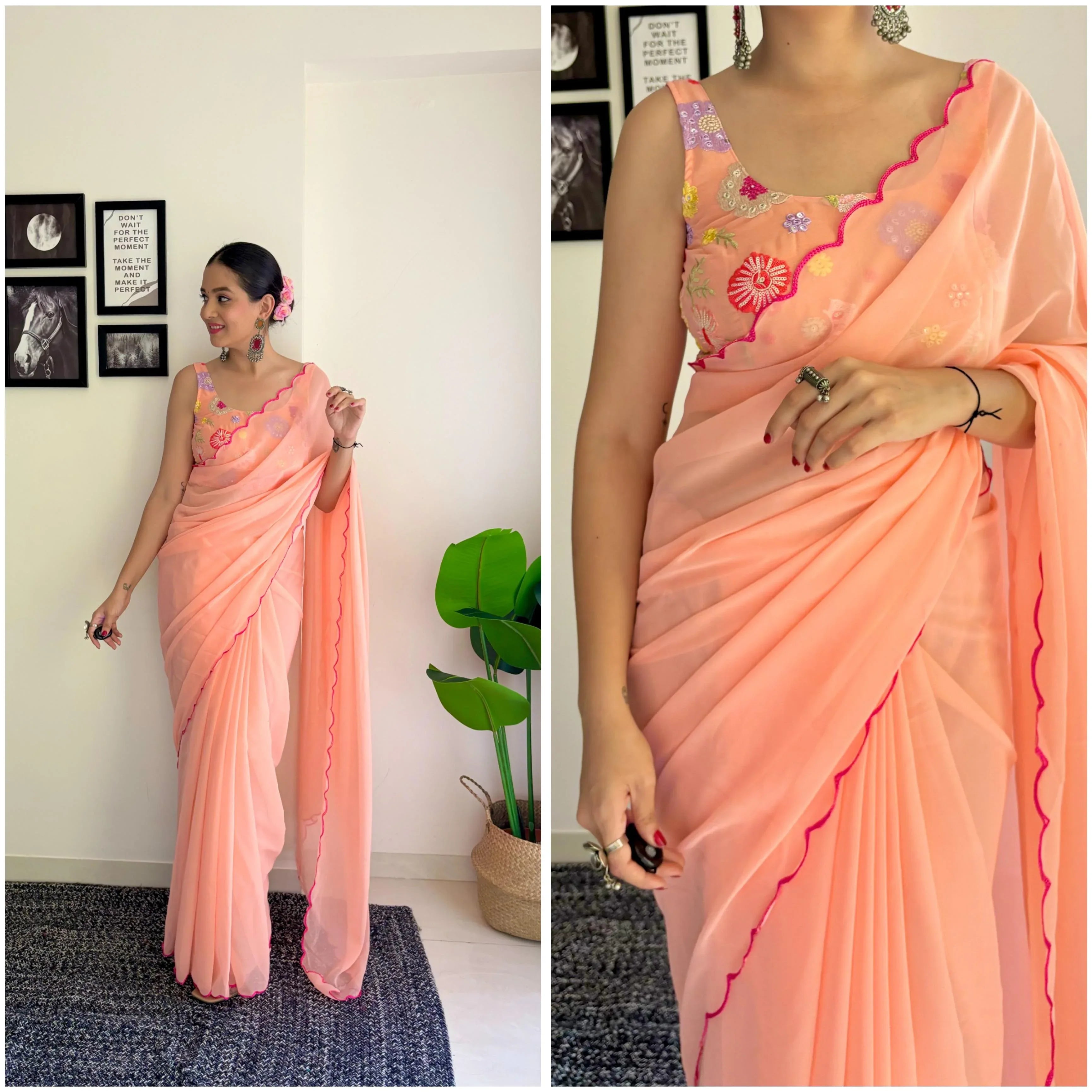 Beautiful Designer Soft Georgette with Sequence Saree