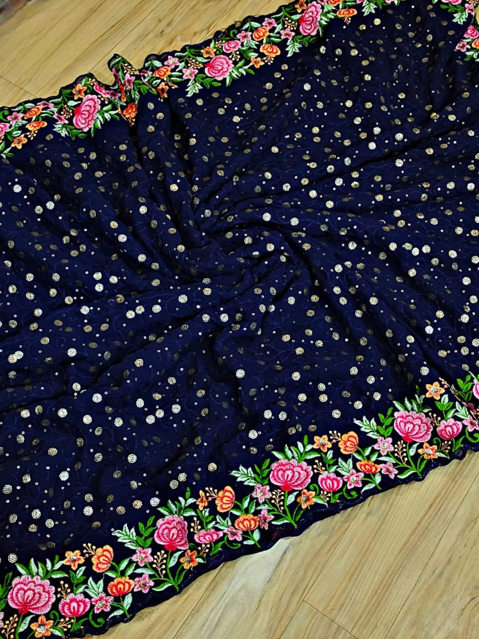 Georgette Sequanc Saree