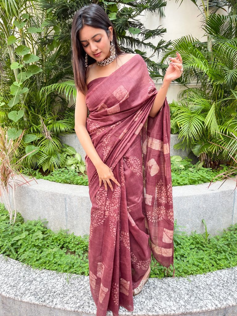 Soft Linen Cotton Saree