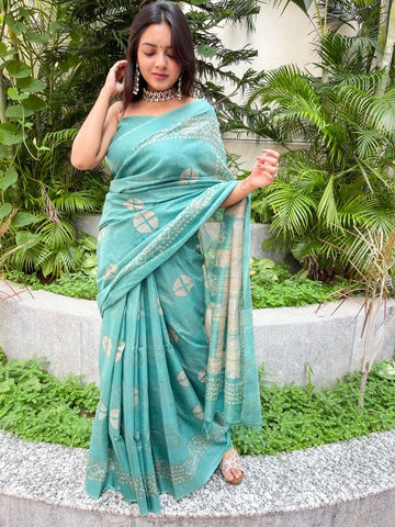 Soft Linen Cotton Saree