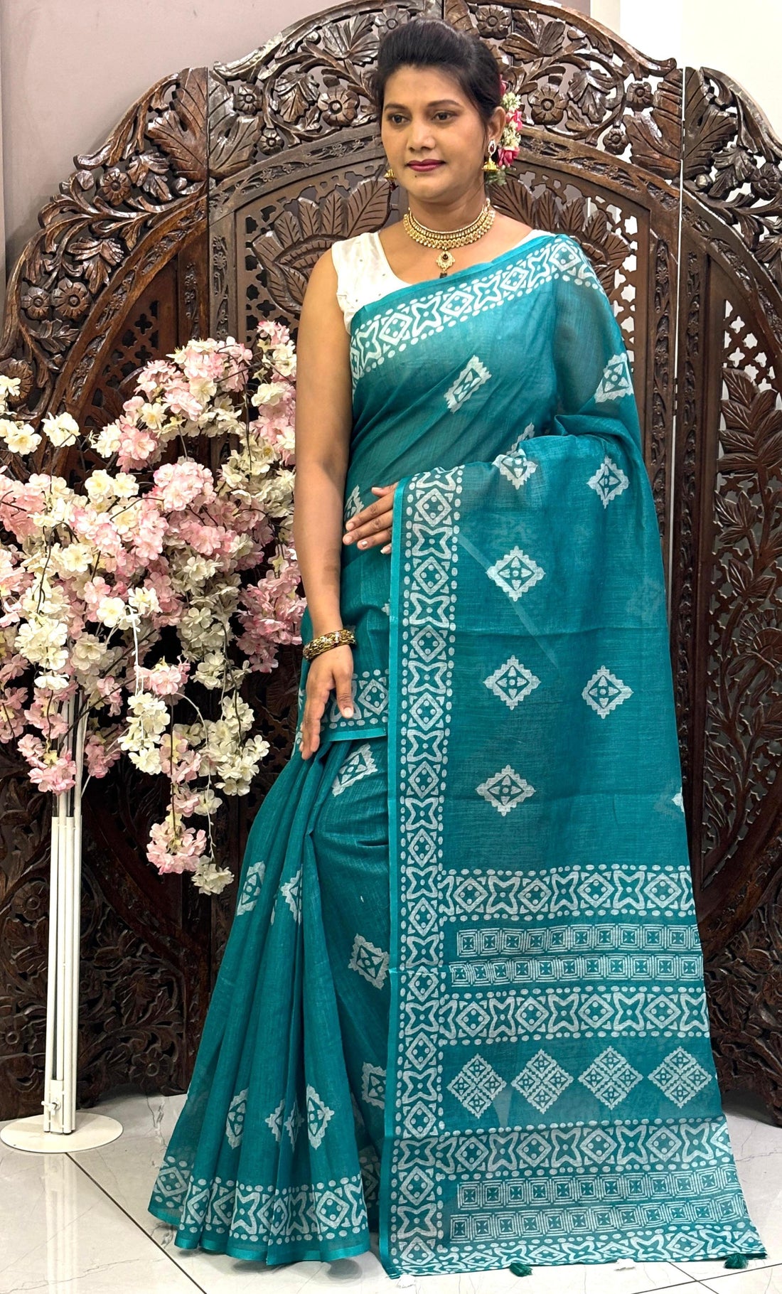 Soft Linen Cotton Saree