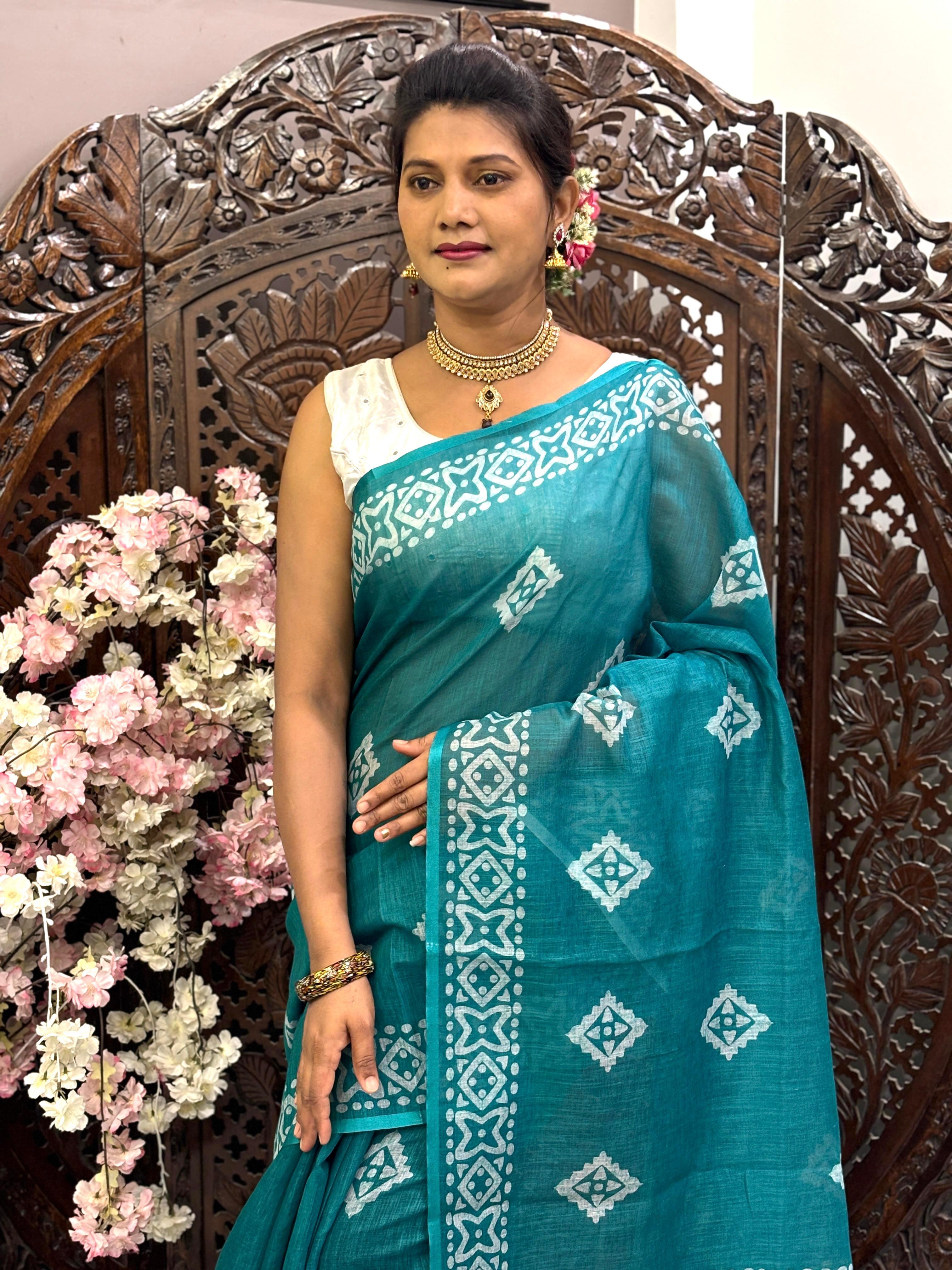 Soft Linen Cotton Saree