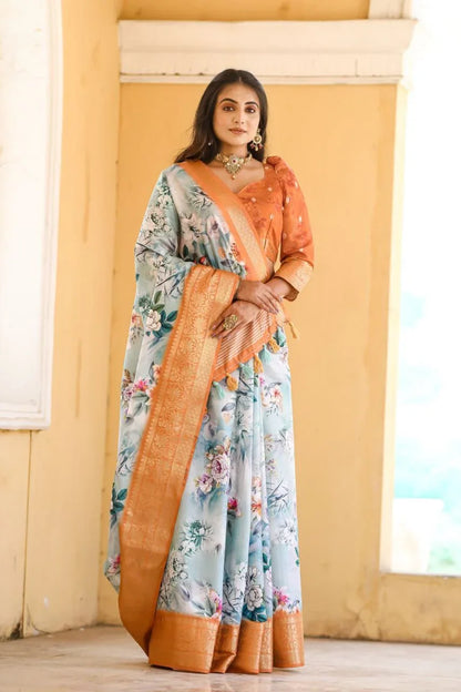 Soft Dola Silk Digital Printed Saree