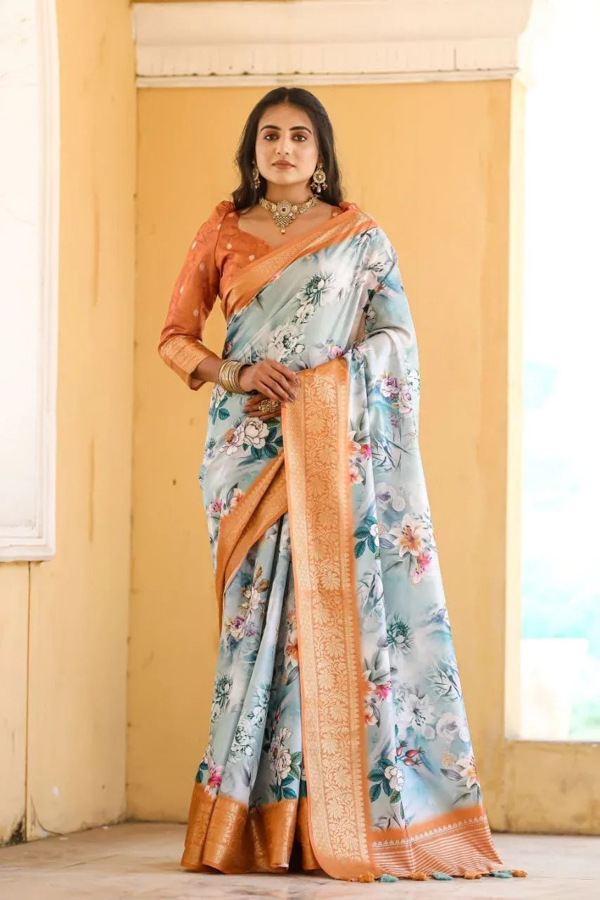Soft Dola Silk Digital Printed Saree