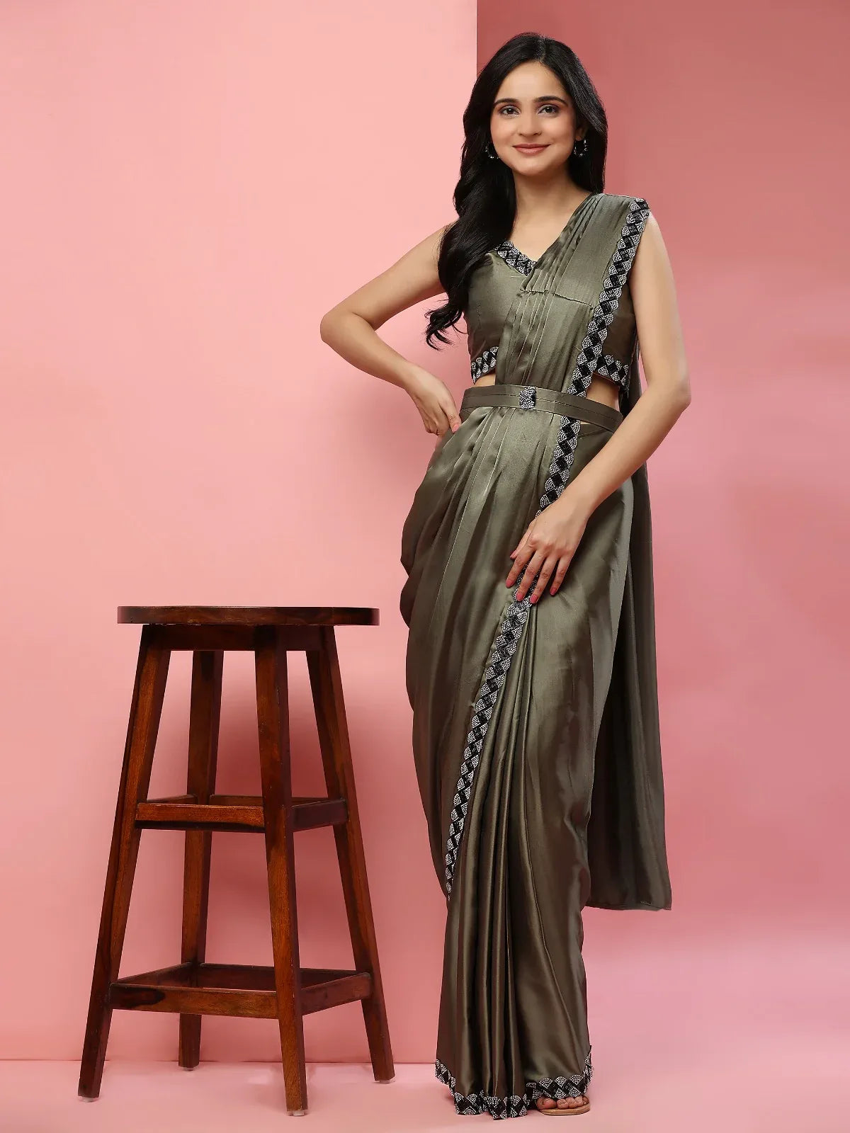 Beautiful Designer Party Wear Ready To Wear One Minute Saree