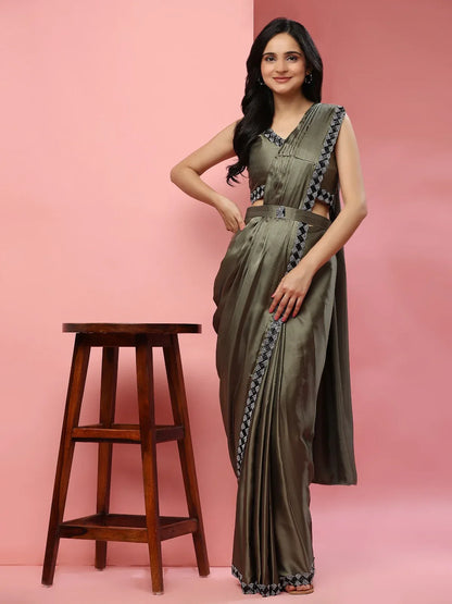Beautiful Designer Party Wear Ready To Wear One Minute Saree
