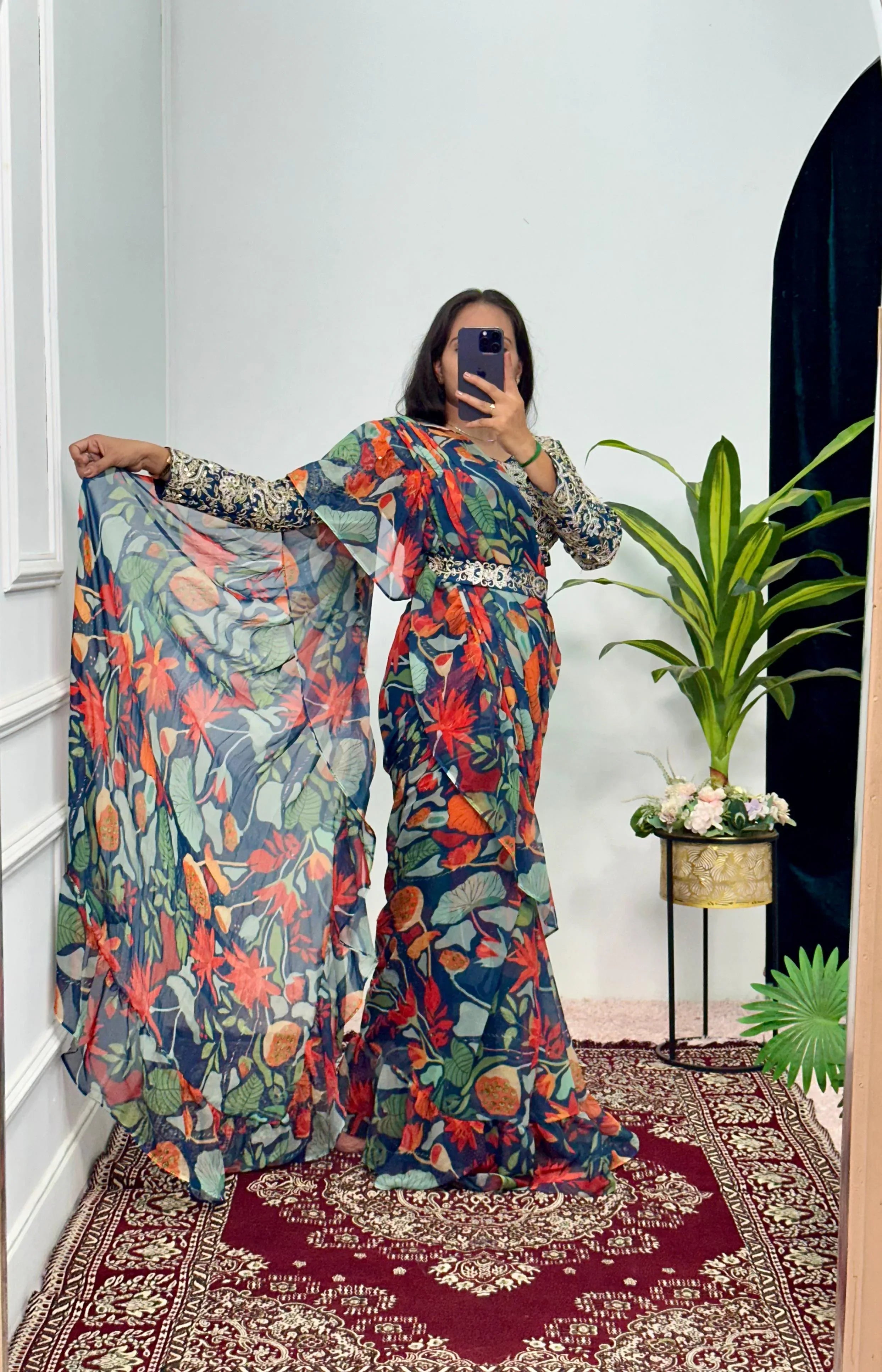 Ruffle Saree