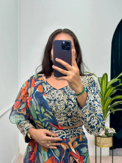 Ruffle Saree