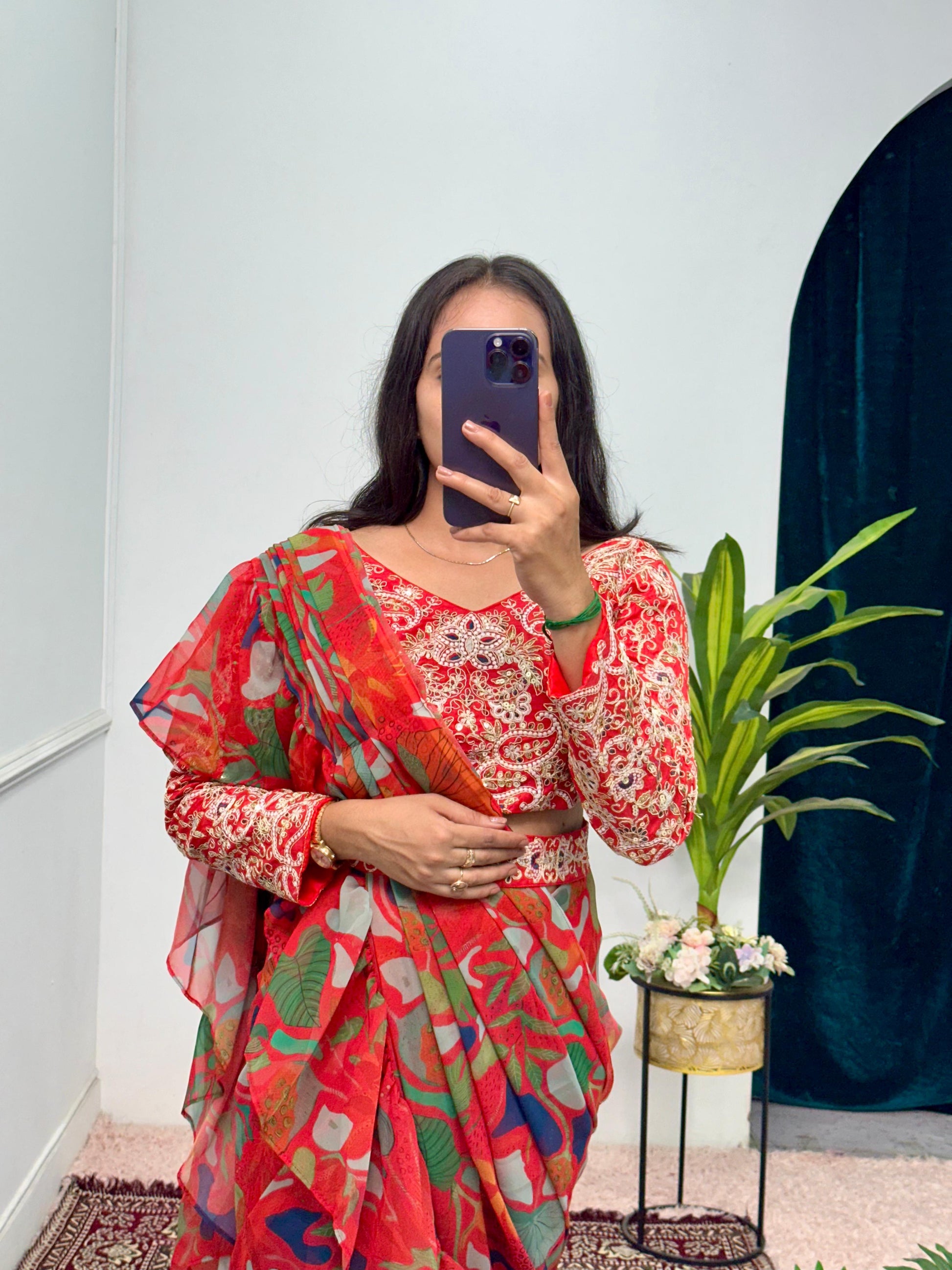 Ruffle Saree