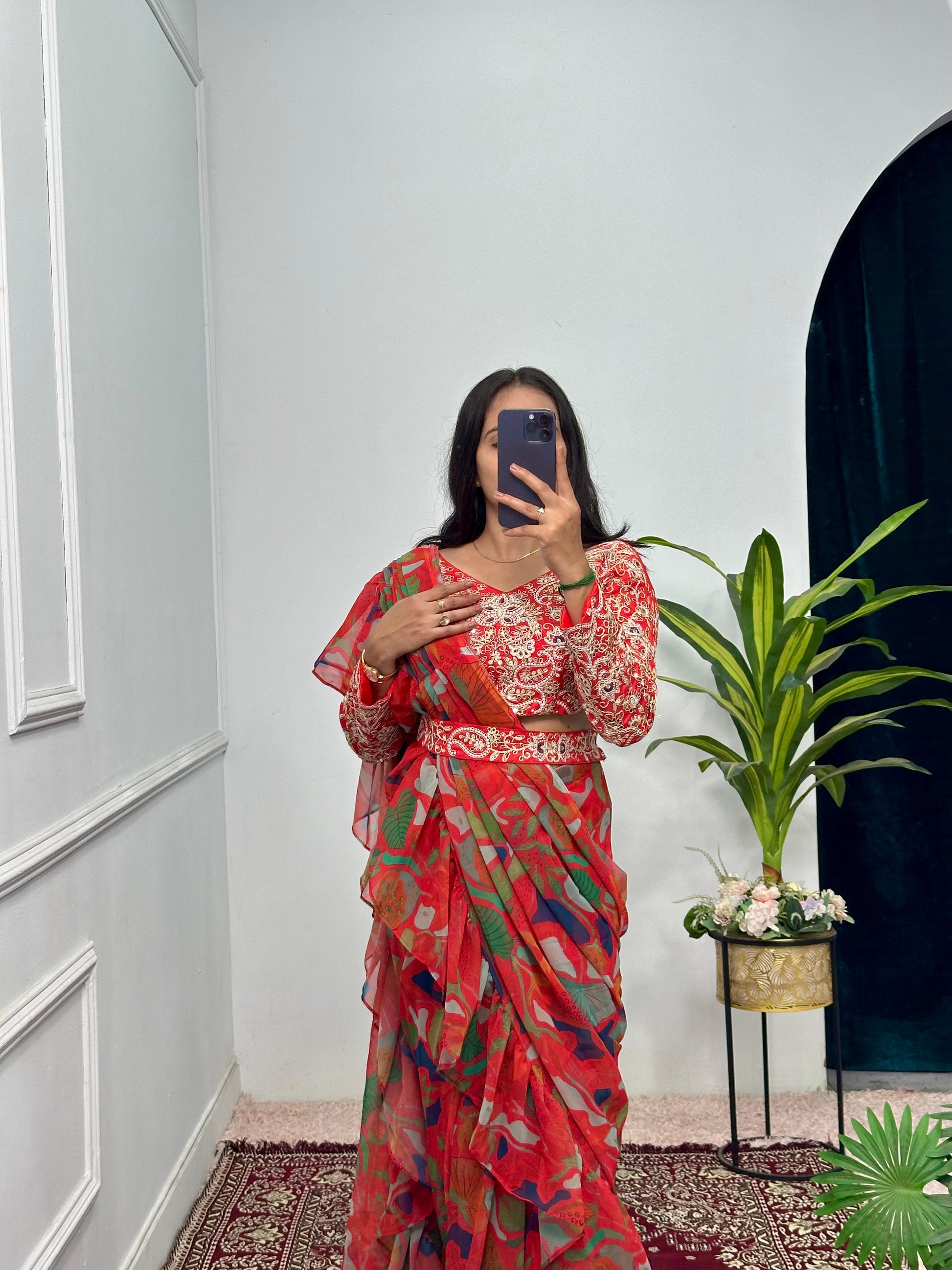 Ruffle Saree