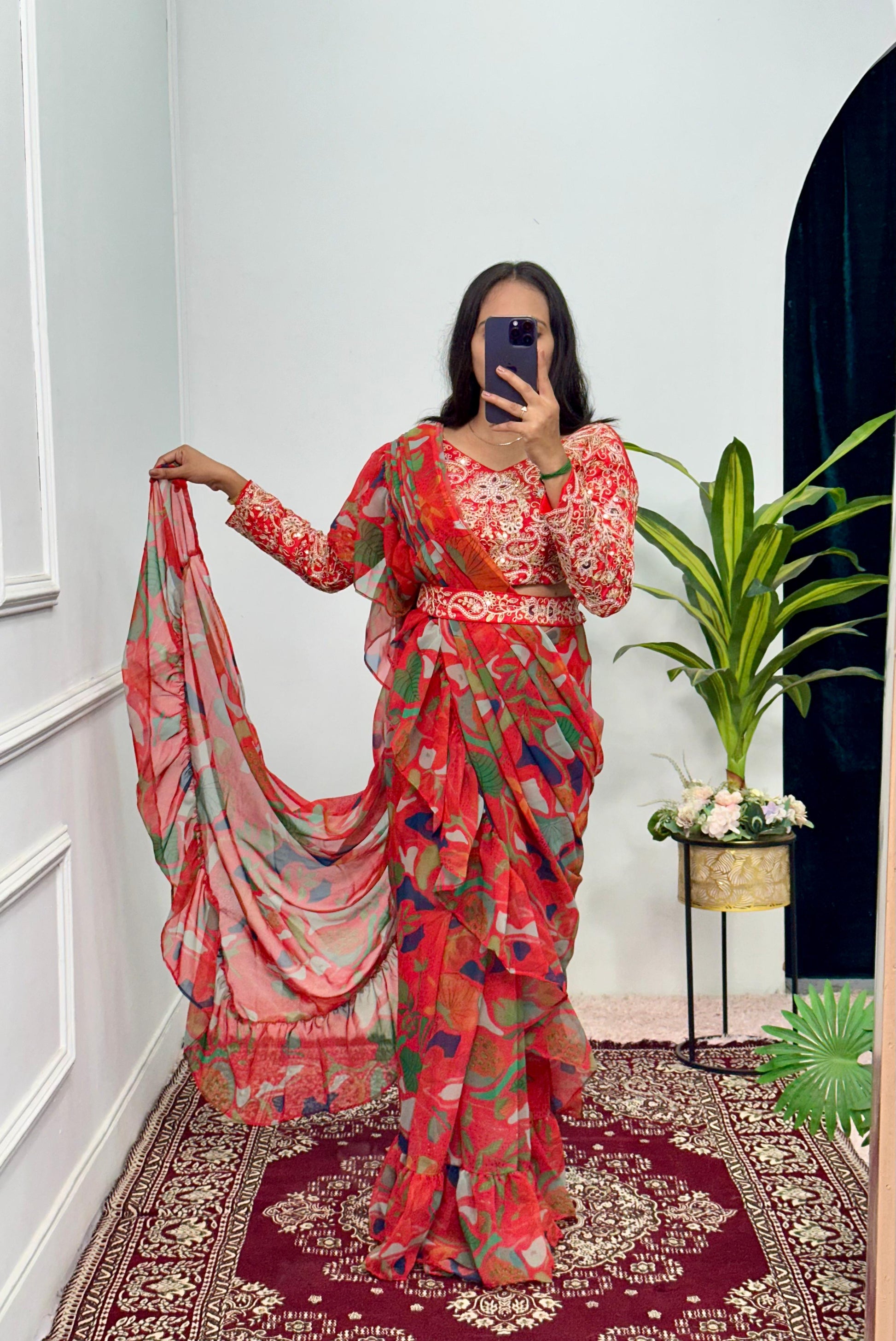 Ruffle Saree