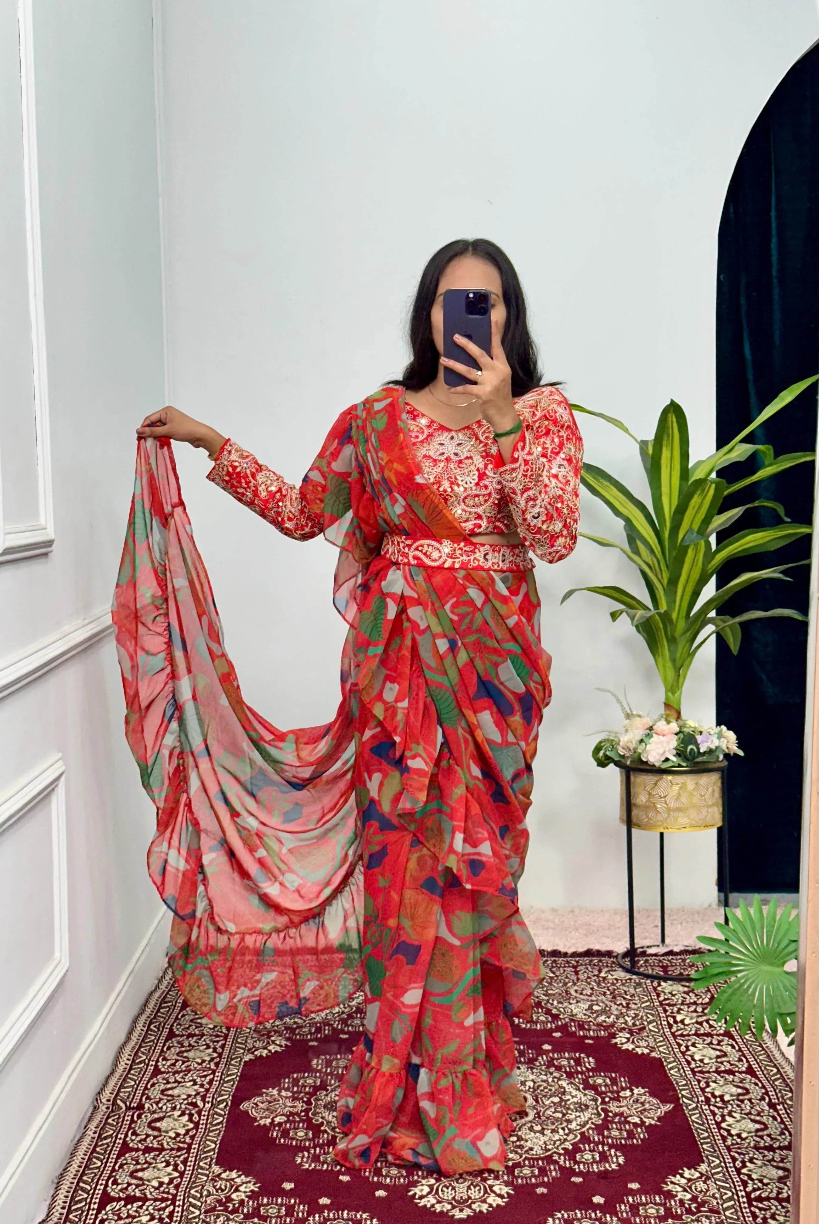 Ruffle Saree