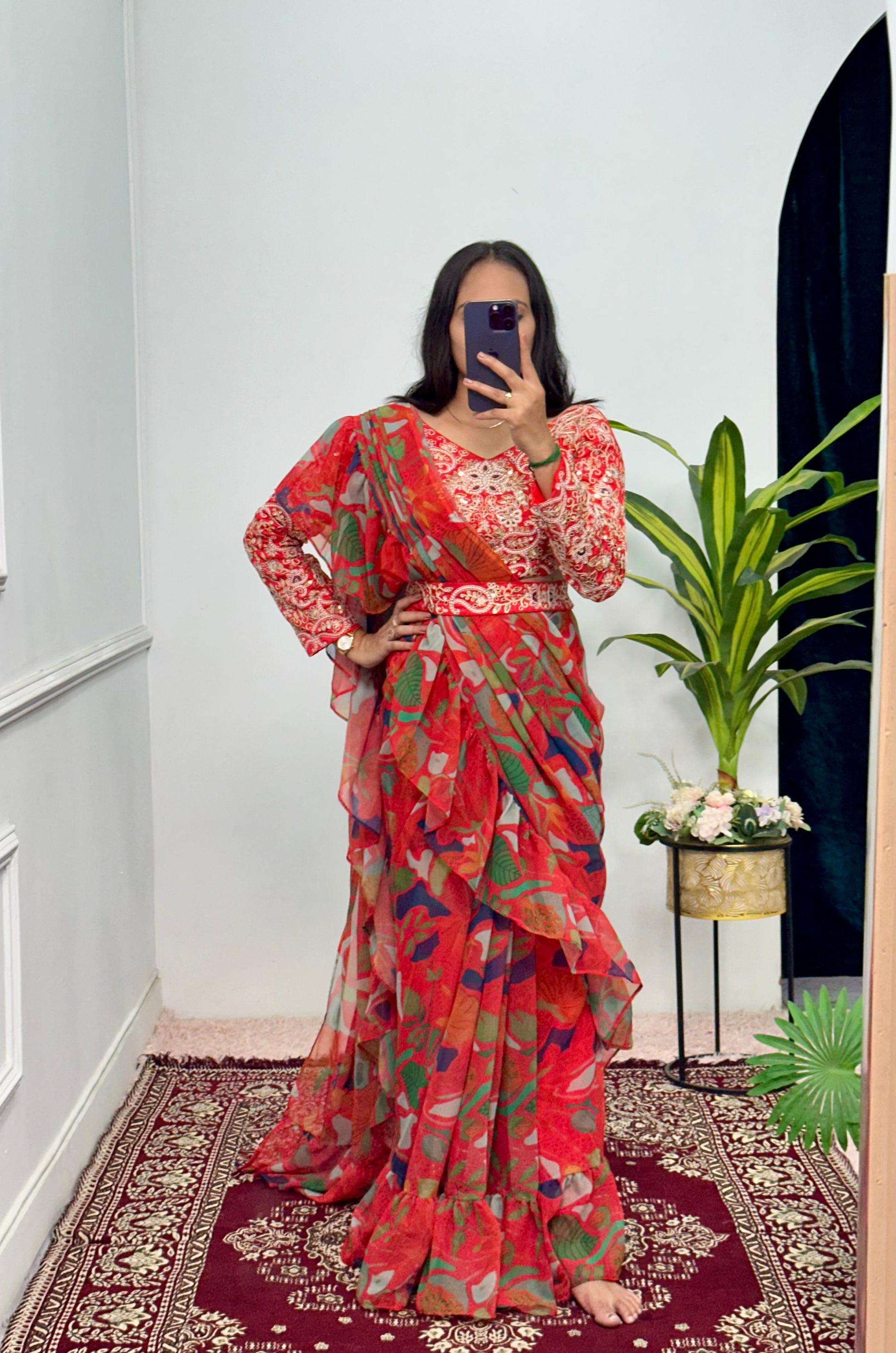 Ruffle Saree