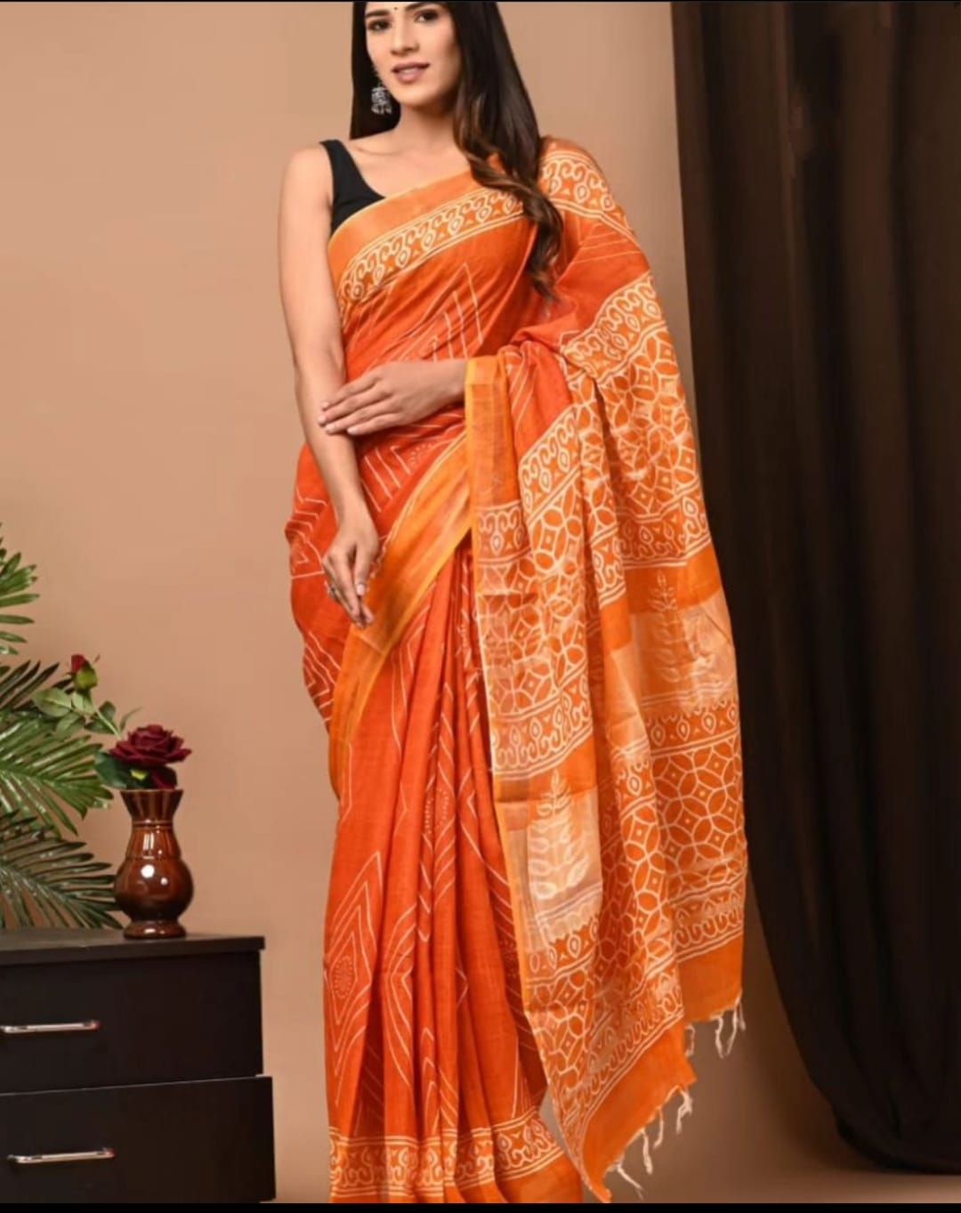Party Wear Linen Saree