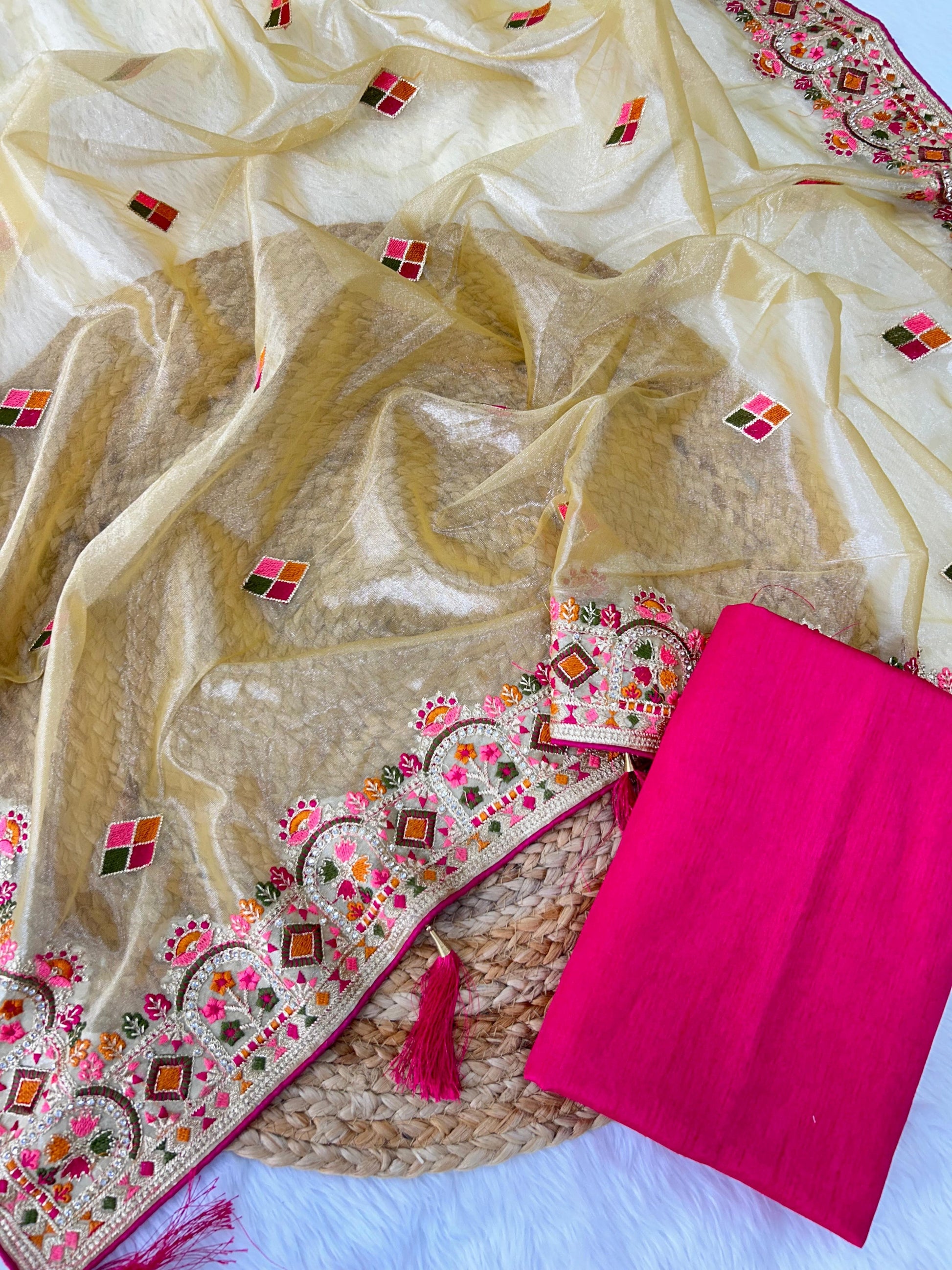Butterfly Net Saree