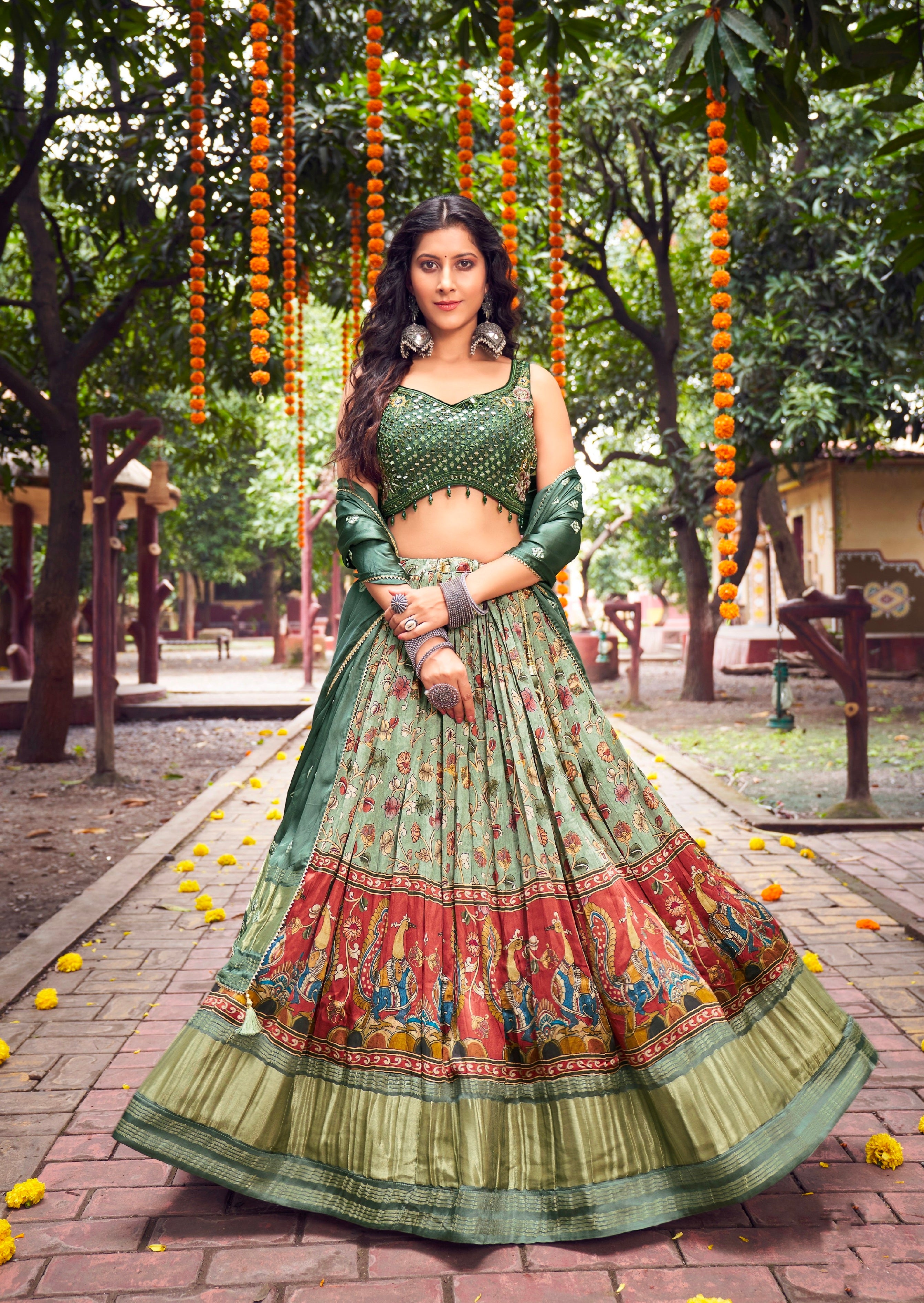 Opulent Gajji Lehenga with Gaji Silk Dupatta and Blouse