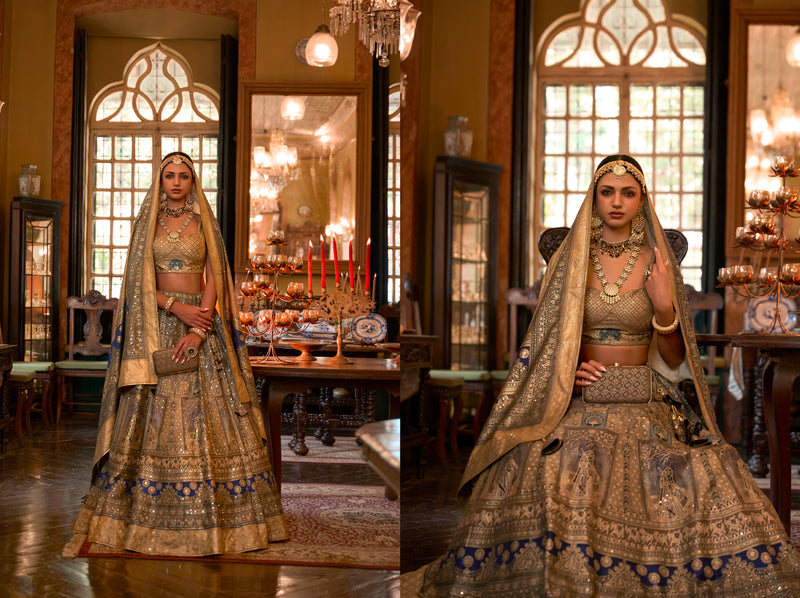 Luxurious Rajwadi Silk Lehenga Choli for Brides