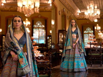 Exquisite Designer Wedding Lehenga Choli - Royal Silk &amp; Mirror Work
