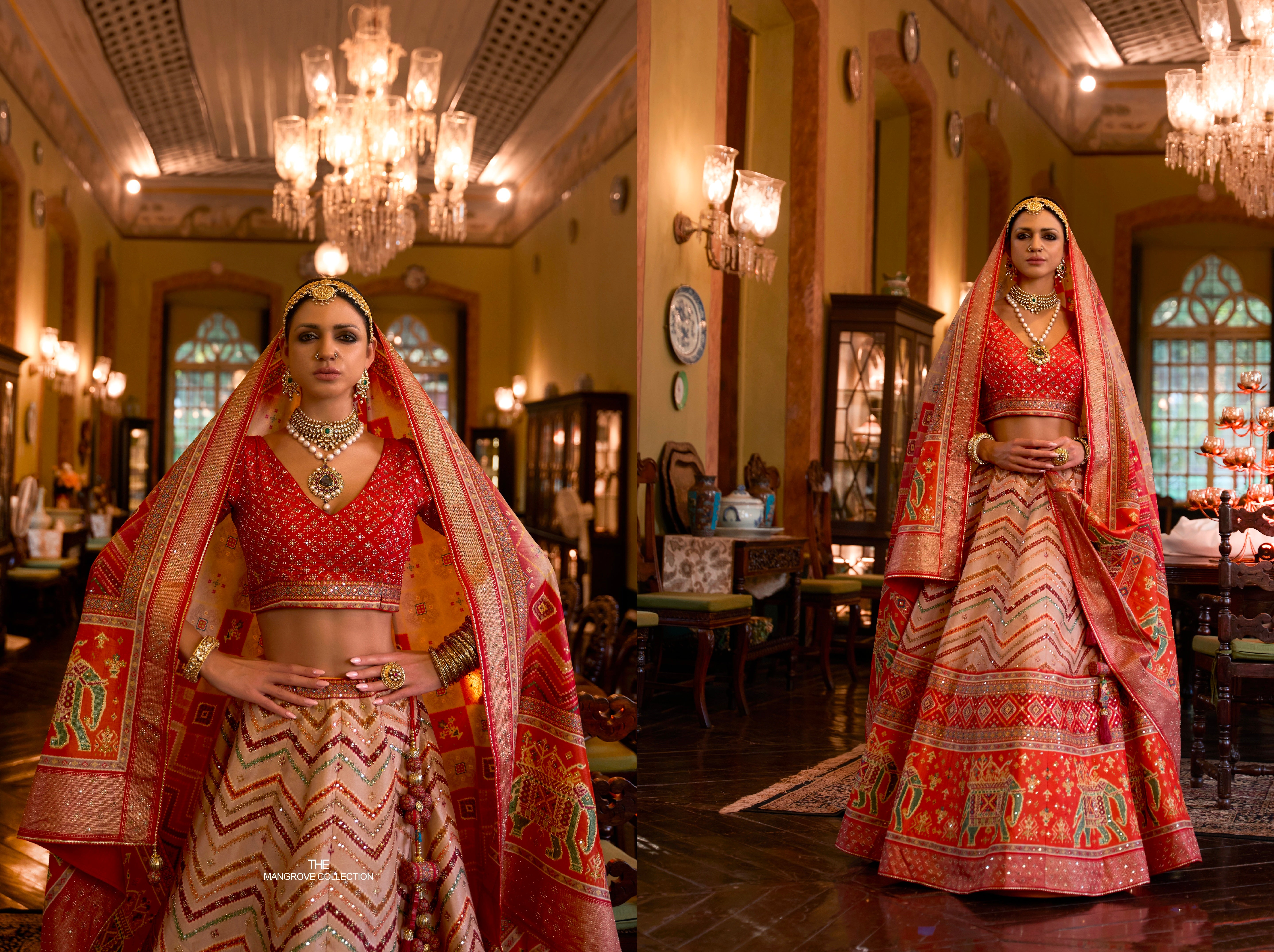 Radiant Rajwadi Silk Wedding Lehenga Choli with Mirror Work