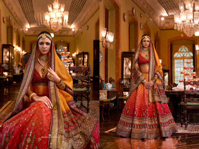 Exquisite Rajwadi Silk Wedding Lehenga Choli with Mirror Accents