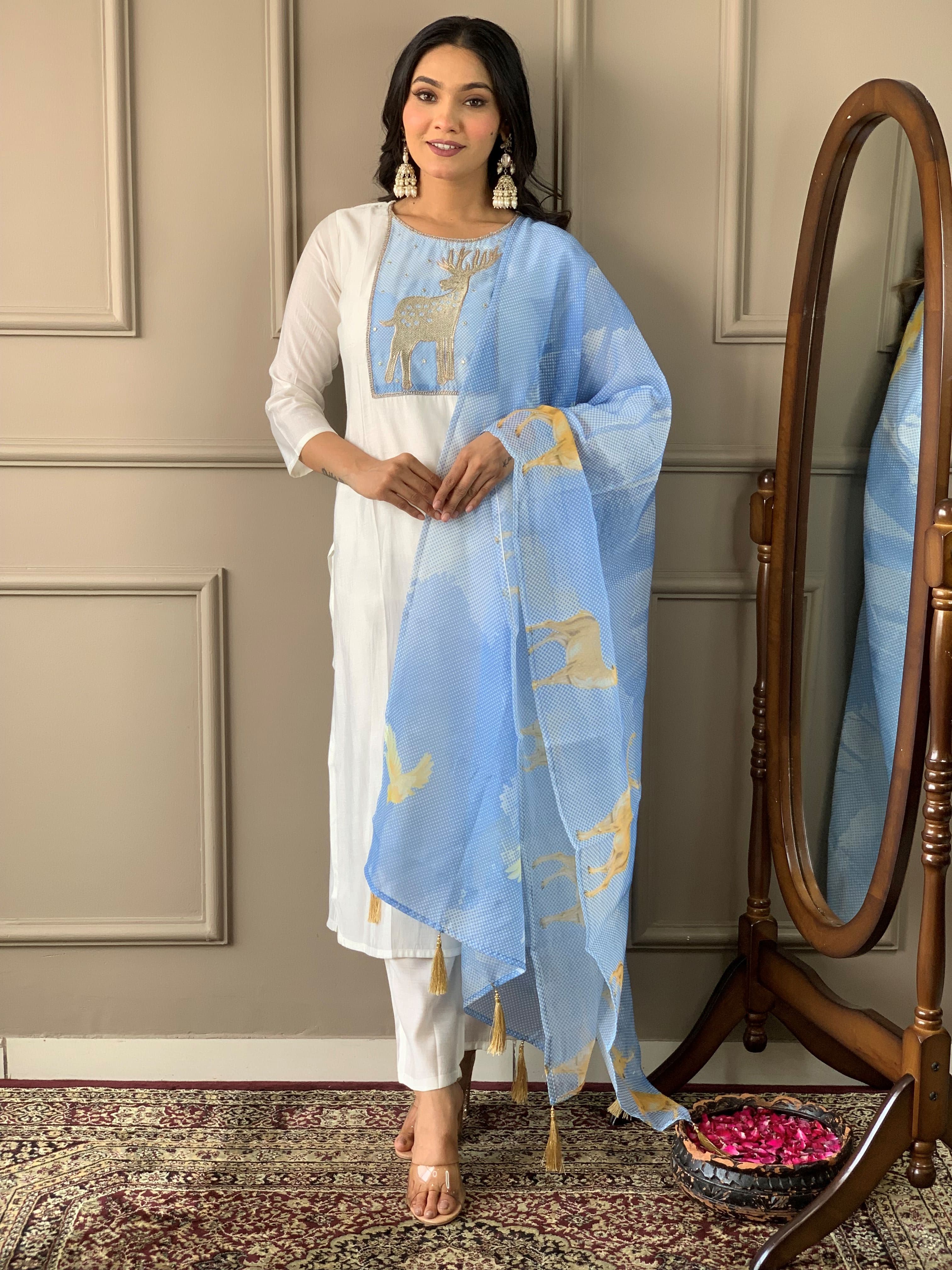 Chanderi Silk Party Wear Salwar Suit for Women Cotton Salwar Suits