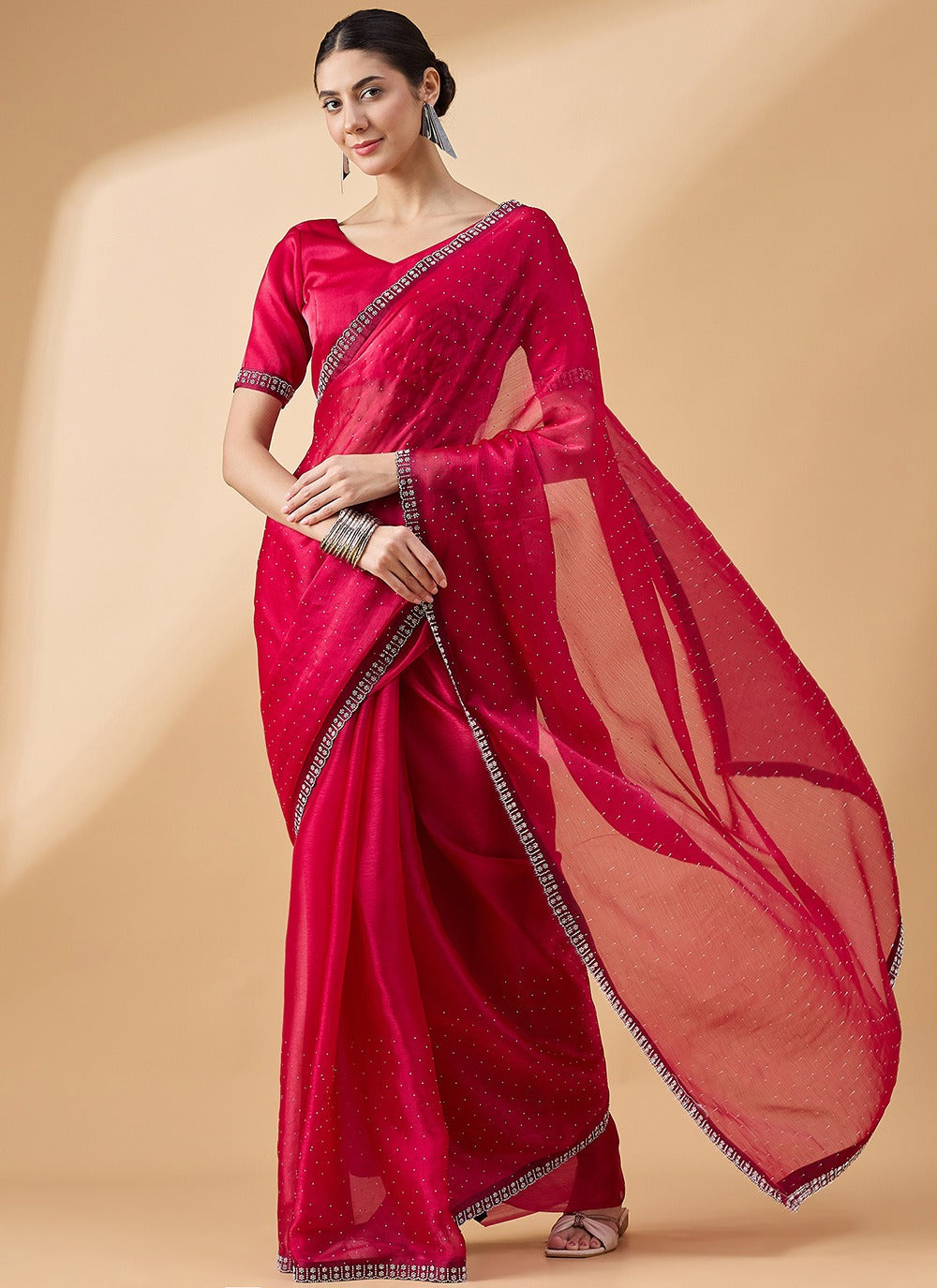Party Wear Orgenza Saree