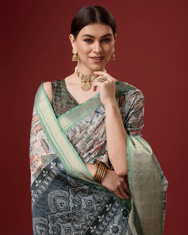 Fashionable Cotton Digital Print Saree for Every Occasion