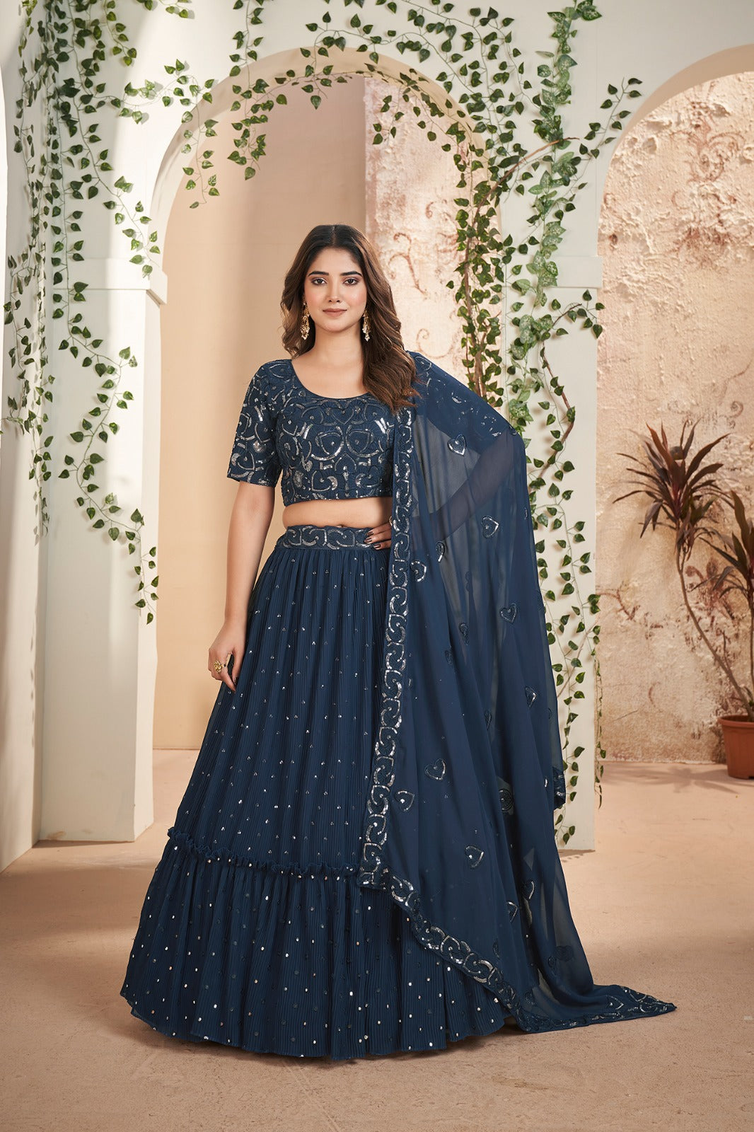 Beautiful Designer Wedding Special Georgette Party Wear Lehenga Choli