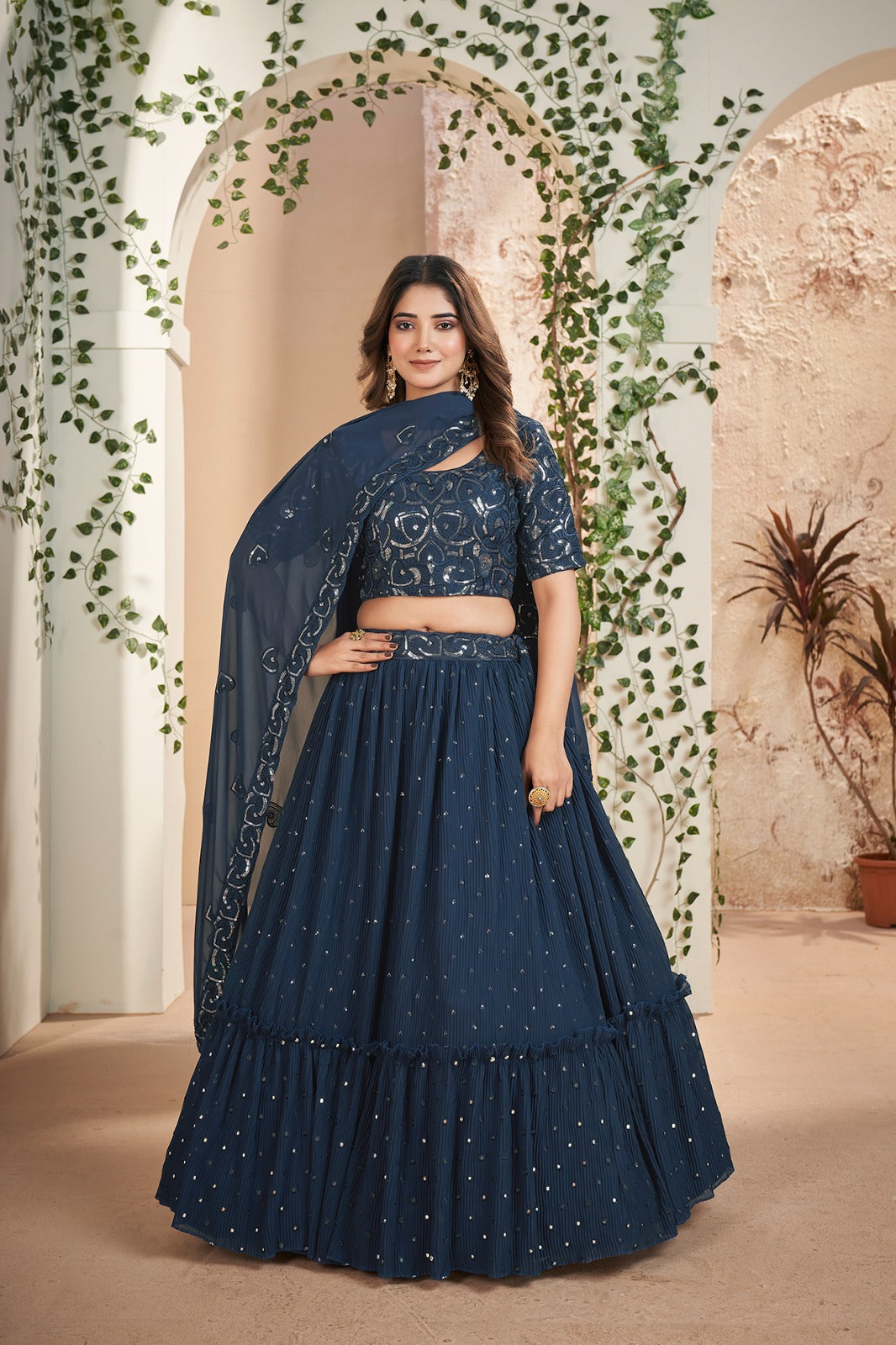 Beautiful Designer Wedding Special Georgette Party Wear Lehenga Choli